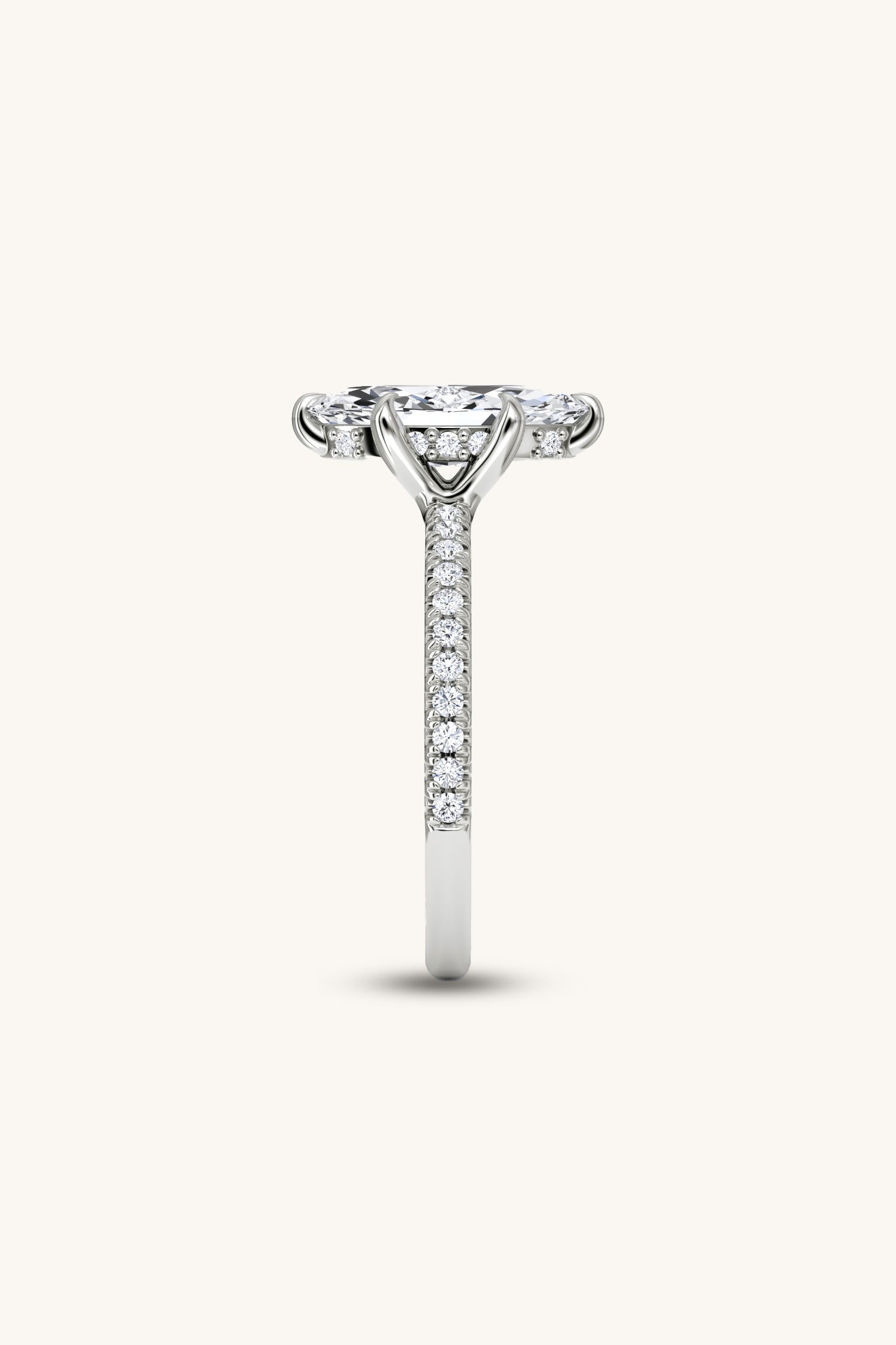 Bella Luna Halo Marquise Solitaire Pavé Ring