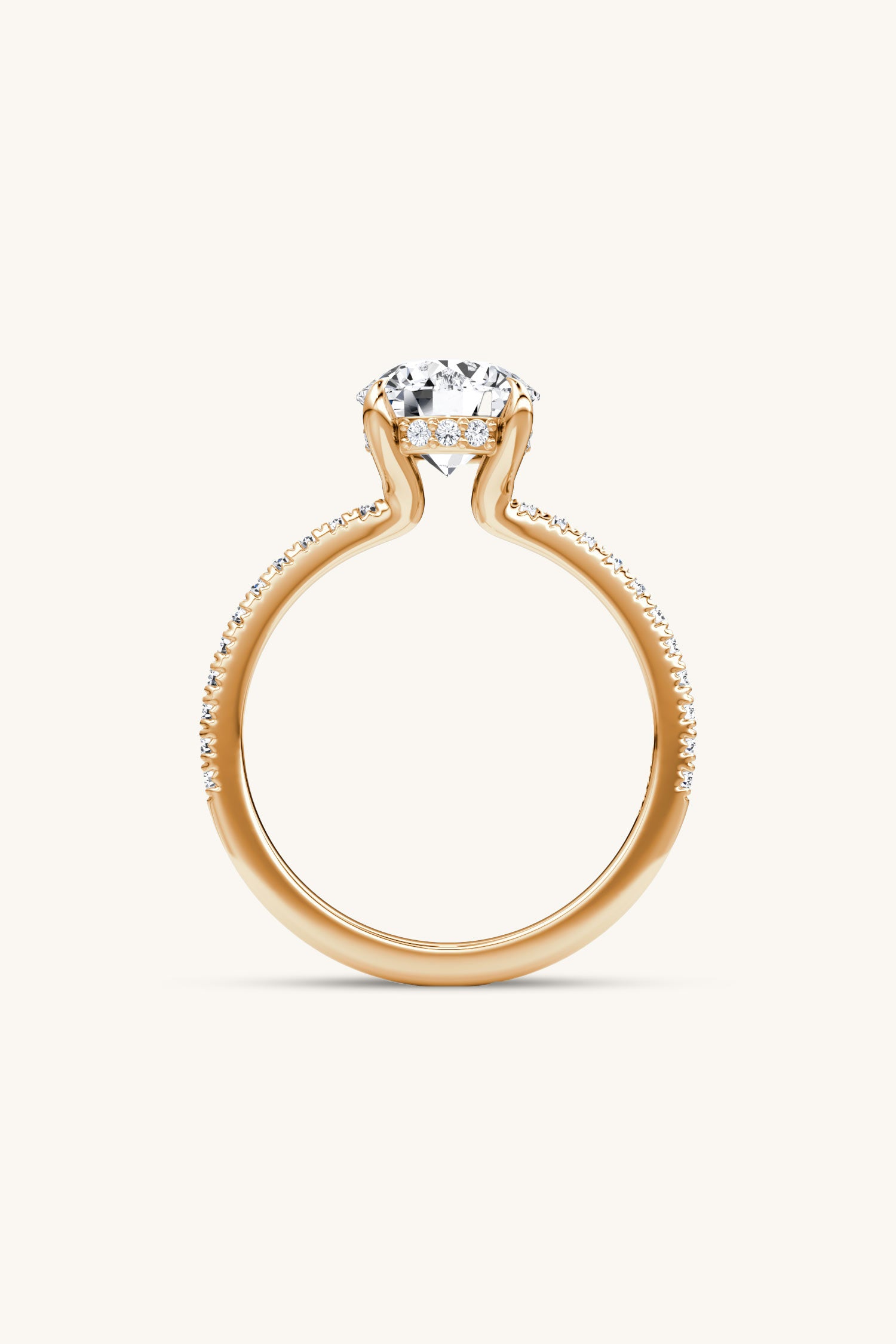 Bella Luna Halo Round Brilliant Solitaire Pave Ring