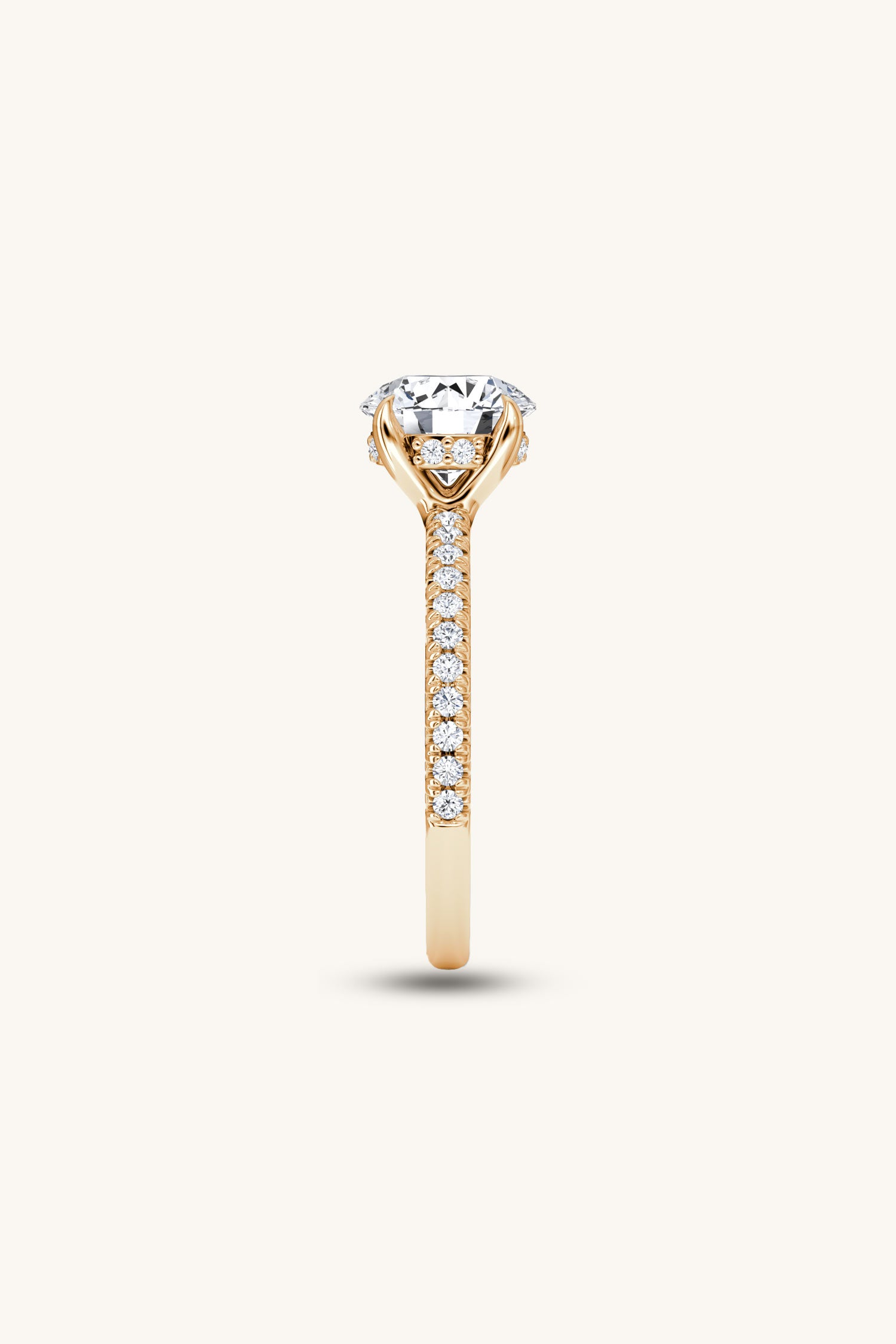 Bella Luna Halo Round Brilliant Solitaire Pave Ring