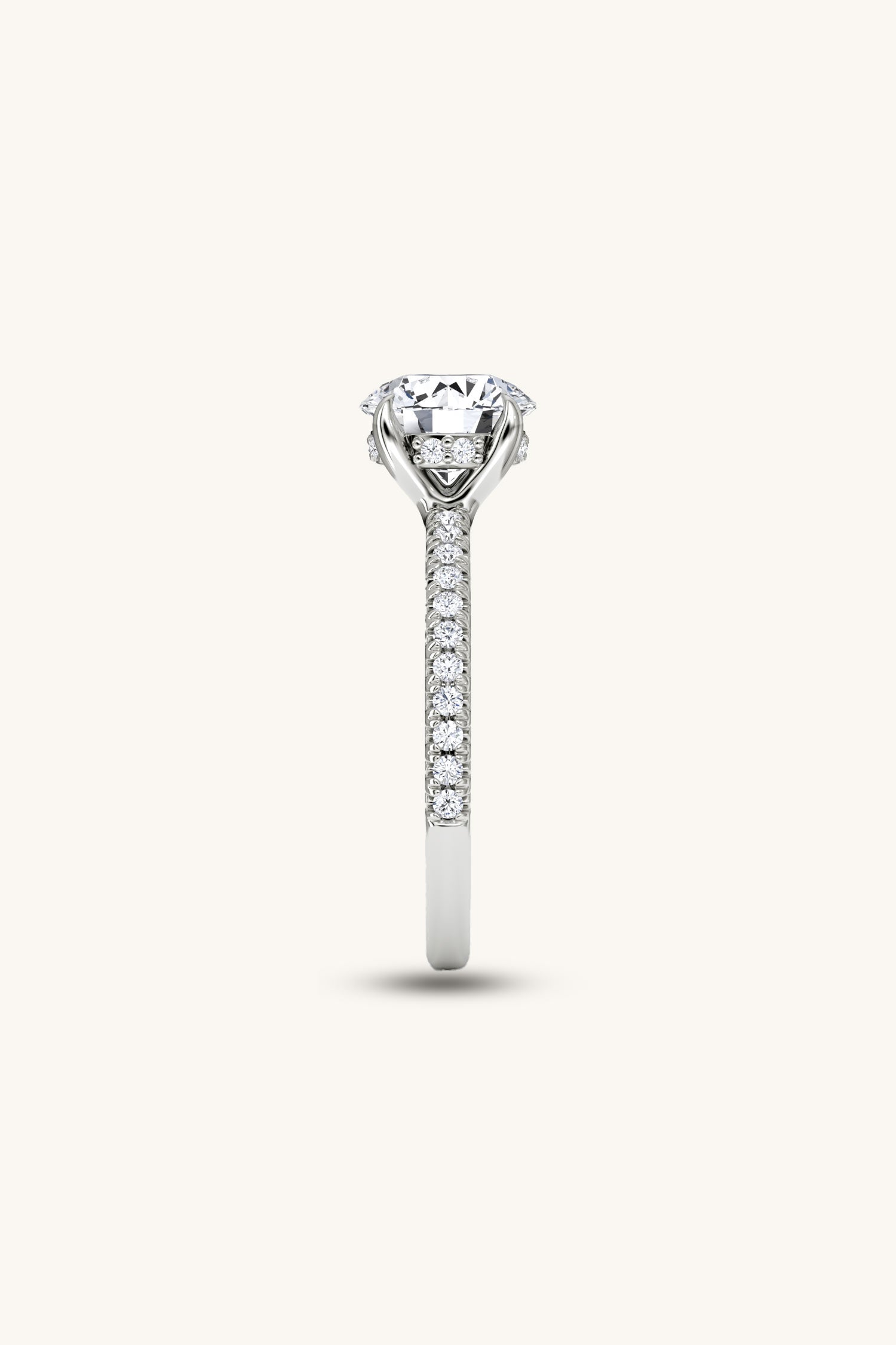 Bella Luna Halo Round Brilliant Solitaire Pave Ring