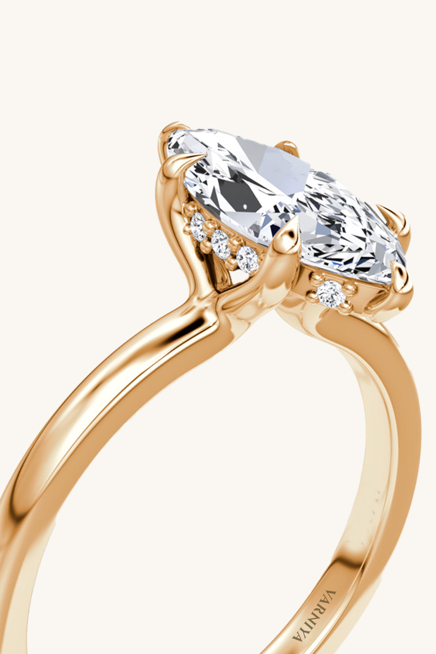 Bella Luna Halo Marquise Solitaire Ring