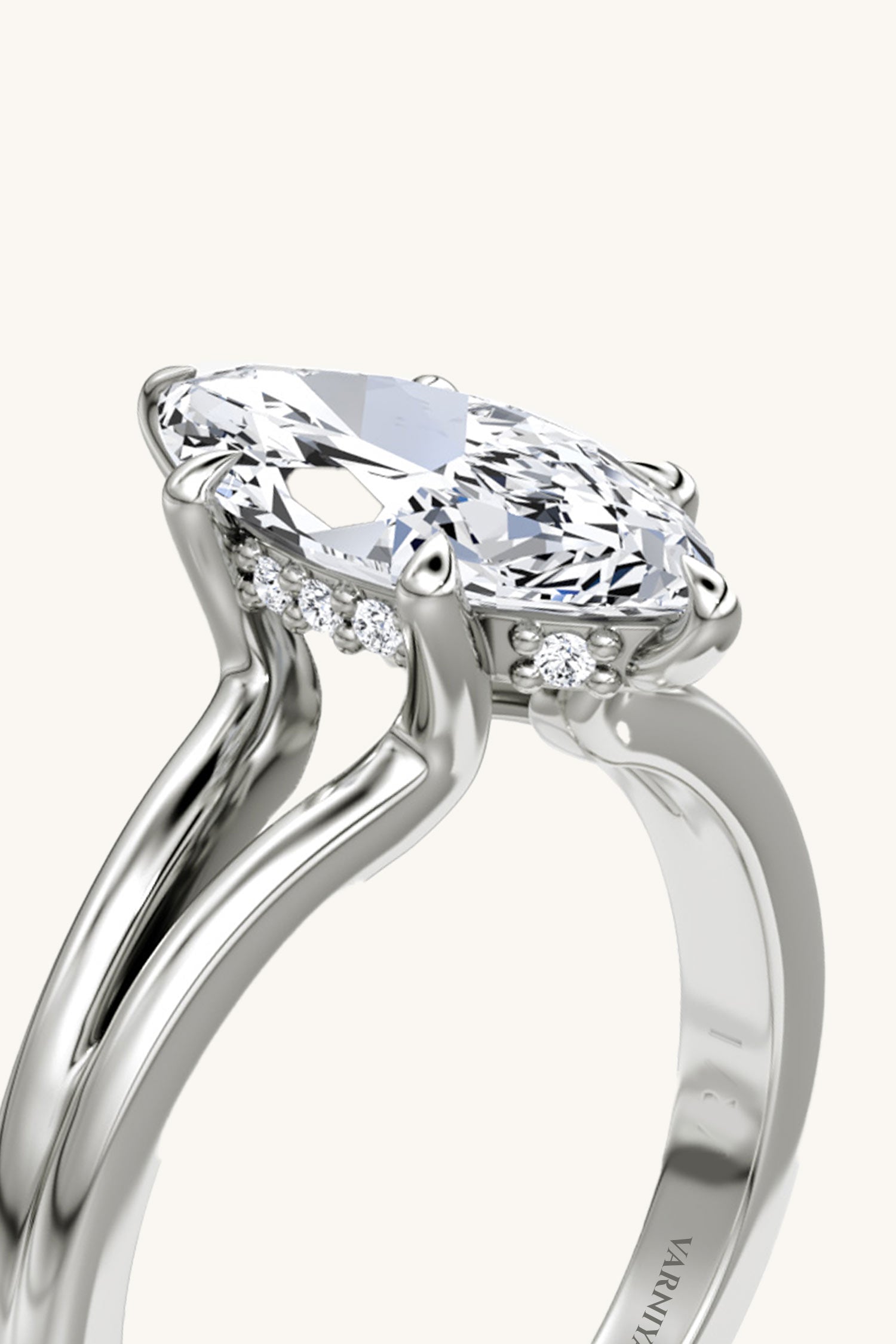 Dulce Halo Marquise Solitaire Ring