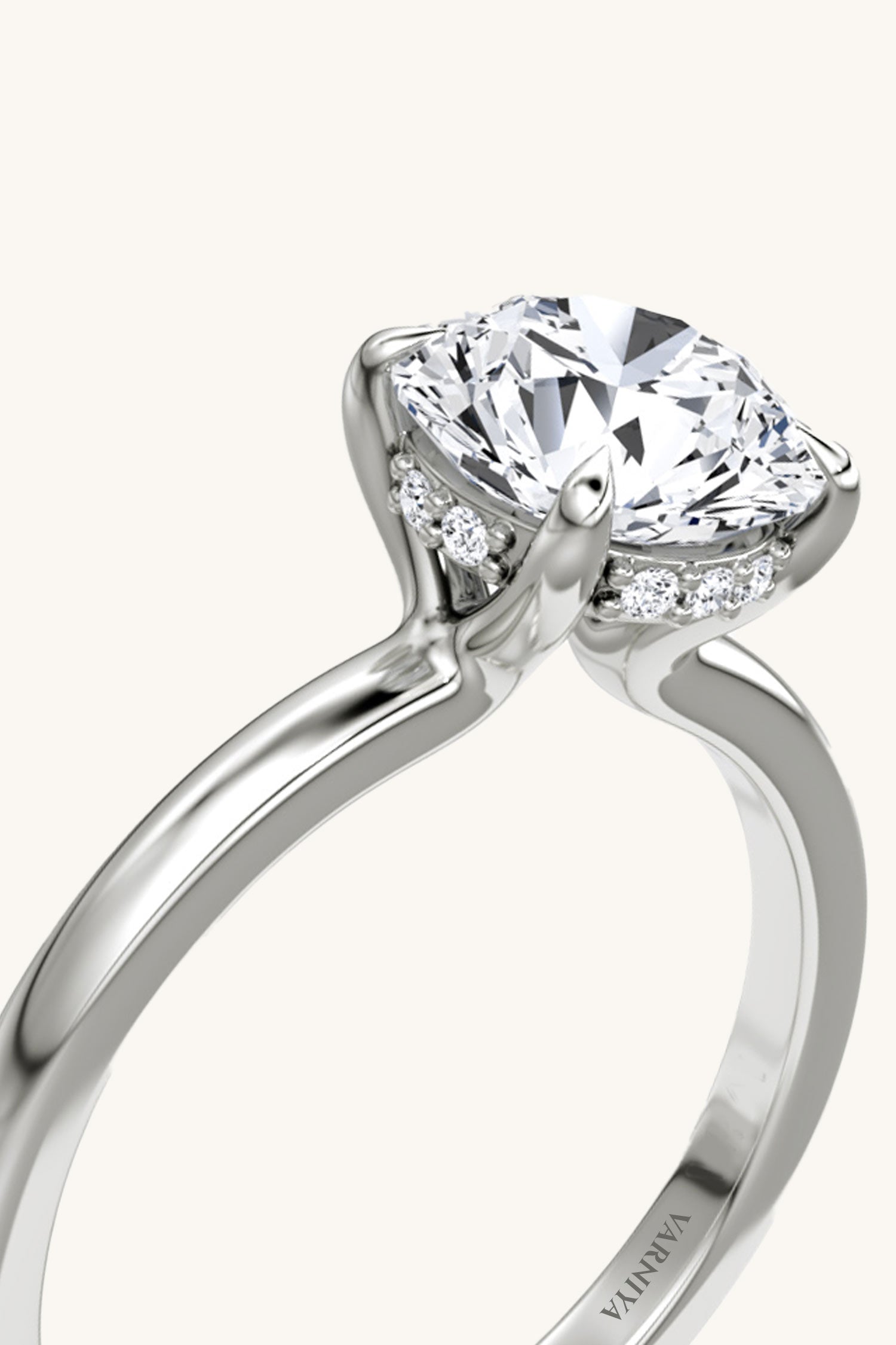 Bella Luna Halo with 1 Carat Round Brilliant Solitaire Ring