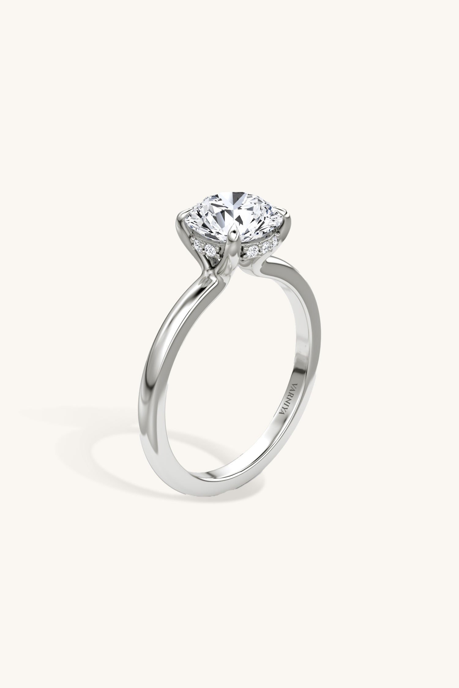 Bella Luna Halo with 1 Carat Round Brilliant Solitaire Ring