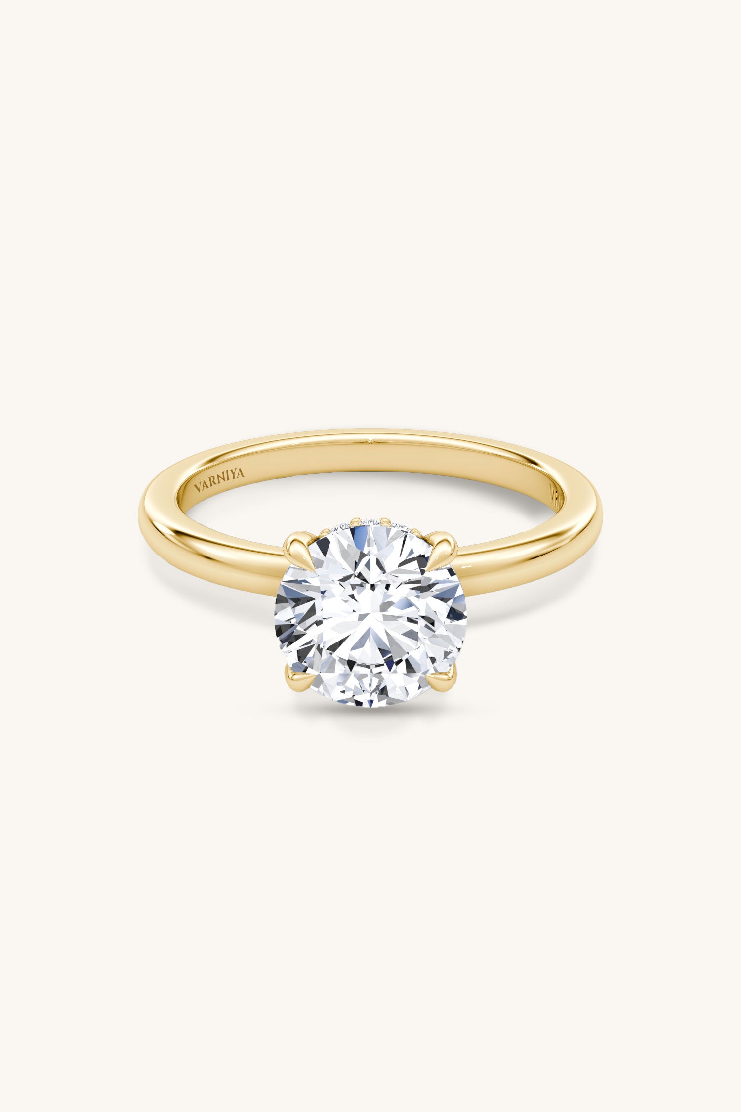 Bella Luna Halo with 3 Carat Round Brilliant Solitaire Ring