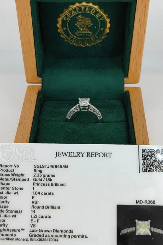 LUNA 1CT PRINCESS SOLITAIRE PAVE RING