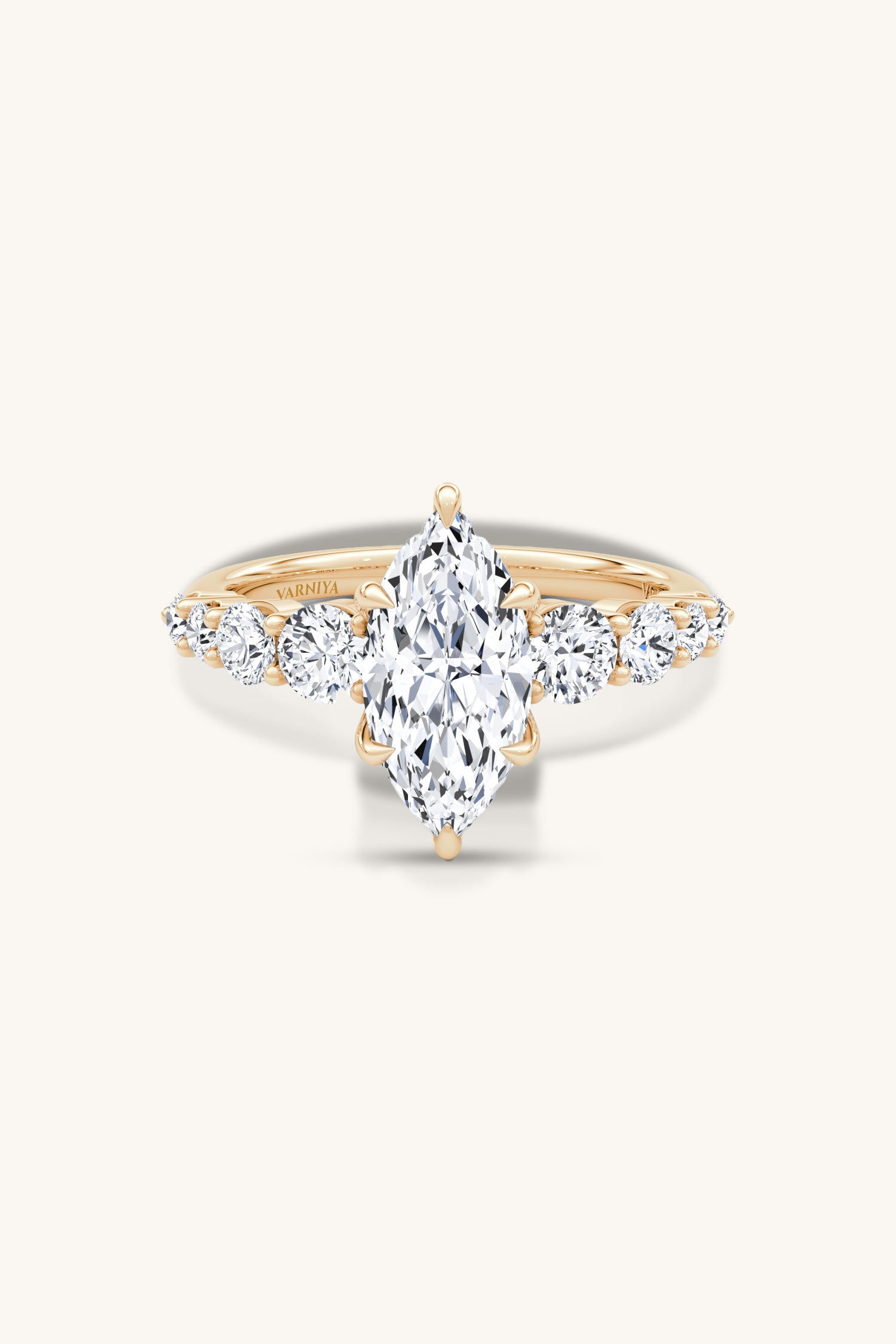 Cielo Marquise Solitaire Pavé Ring