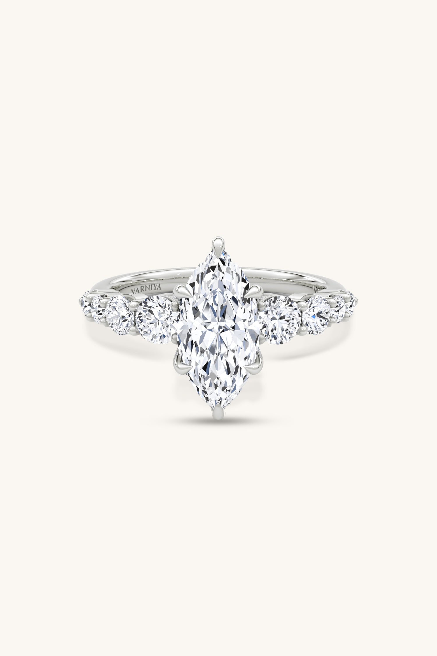 Cielo Marquise Solitaire Pavé Ring