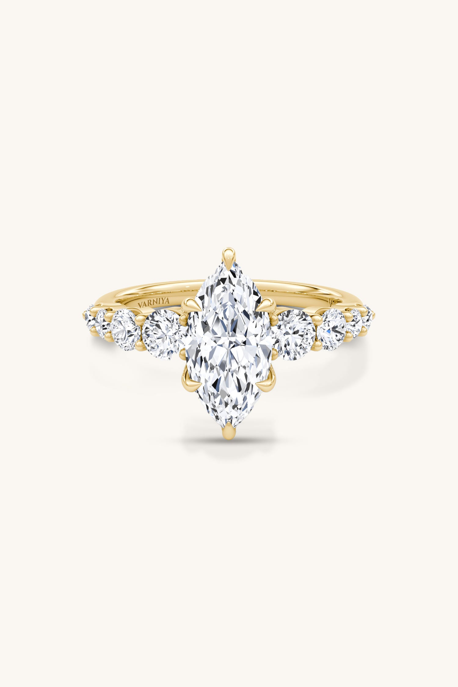 Cielo Marquise Solitaire Pavé Ring