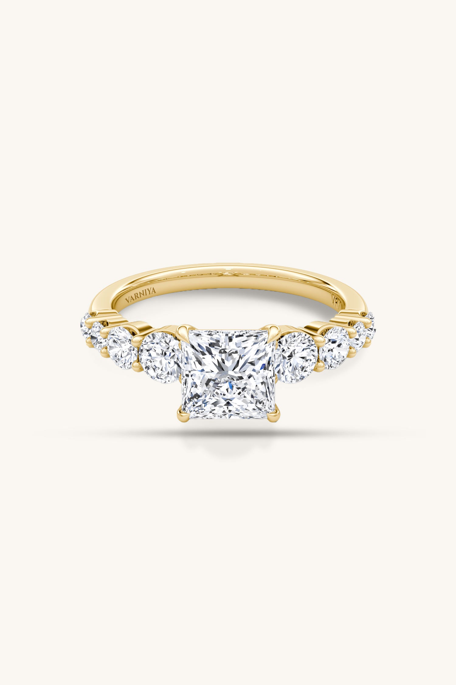 Cielo Princess Solitaire Pavé Ring