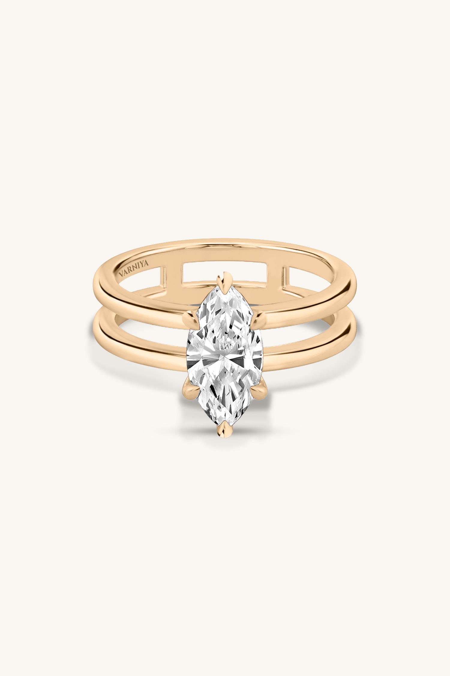 Bicephal Marquise Solitaire Ring