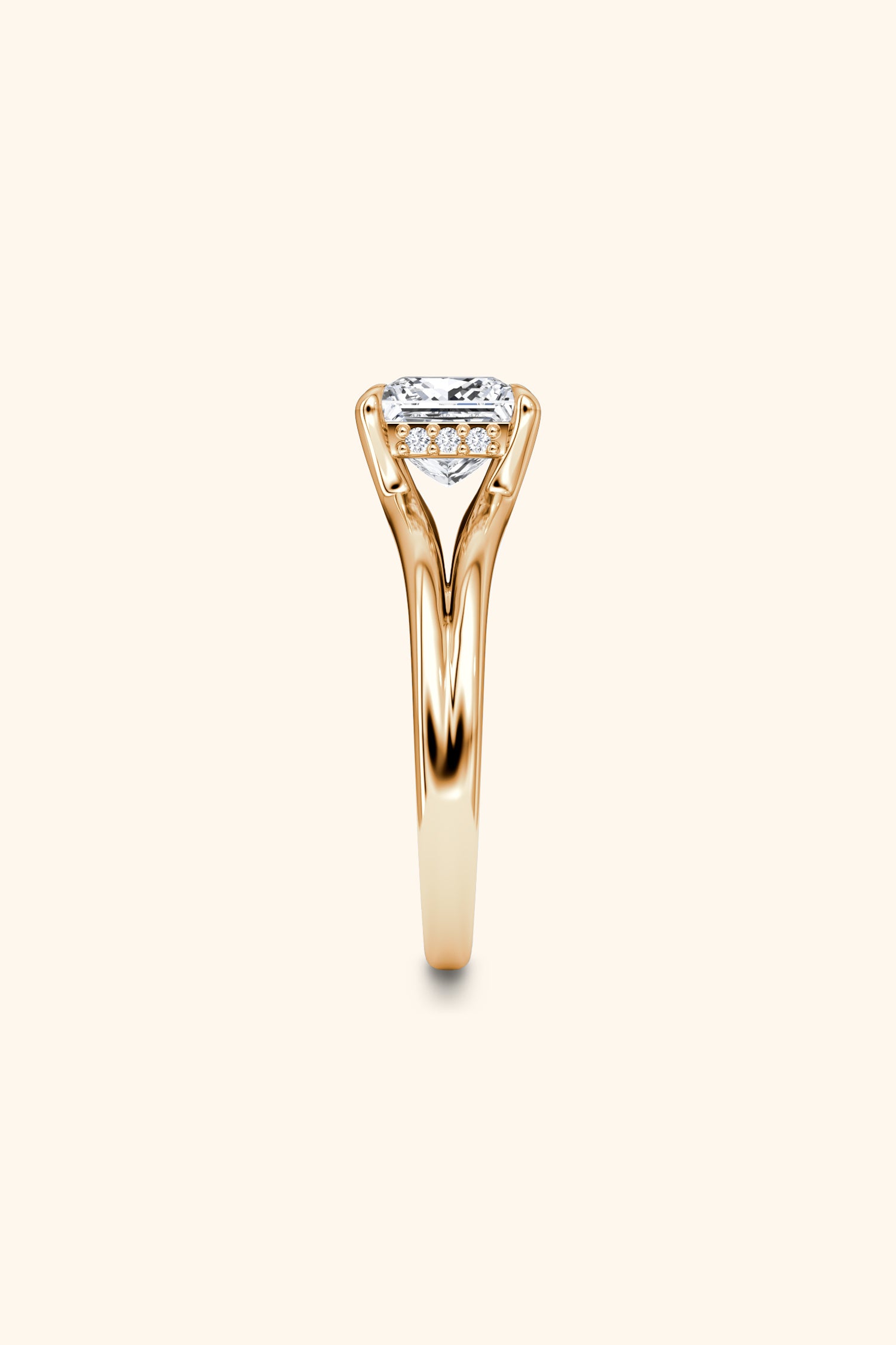 Dulce Halo Princess Solitaire Ring
