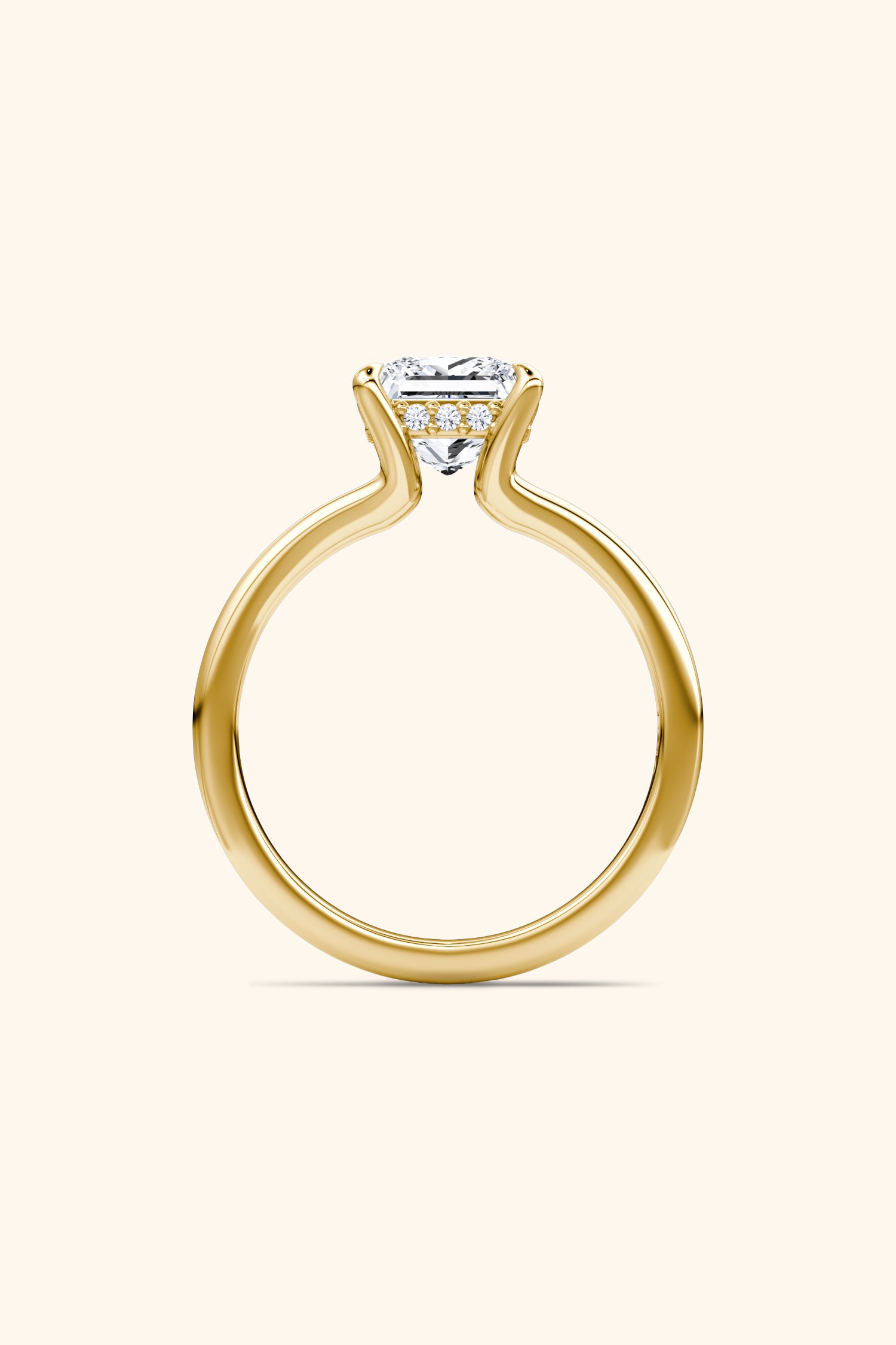 Dulce Halo Princess Solitaire Ring