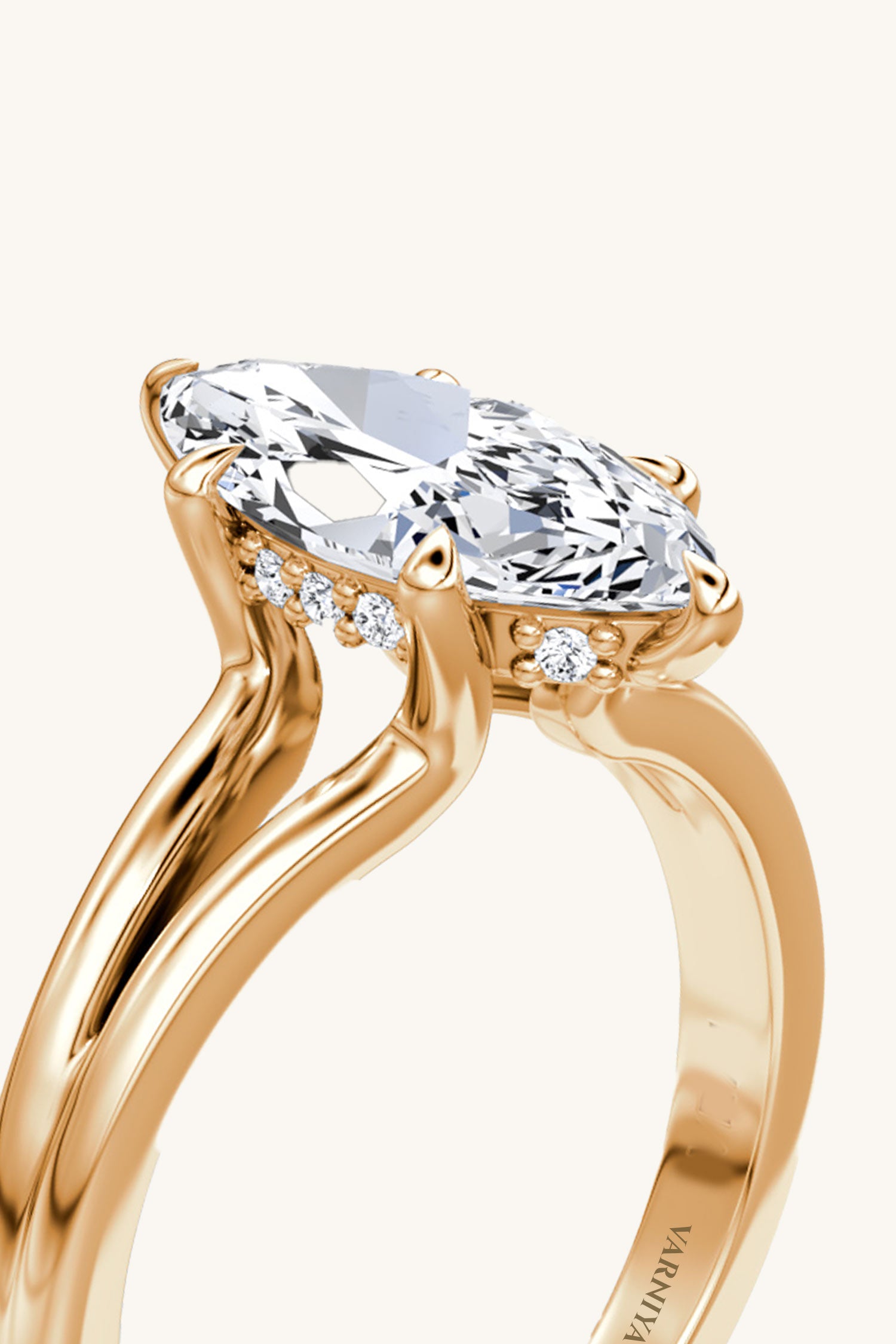 Dulce Halo Marquise Solitaire Ring