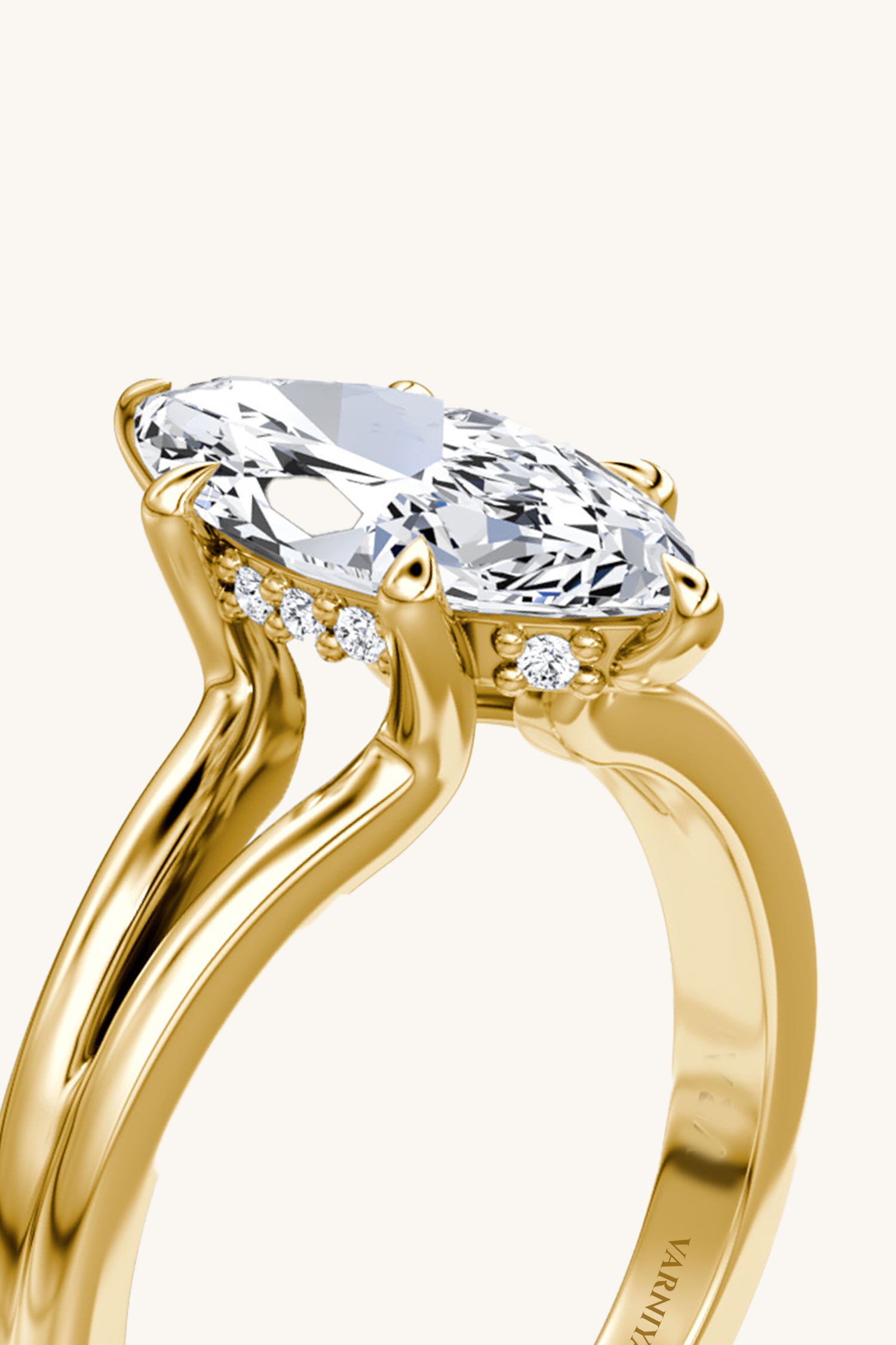 Dulce Halo Marquise Solitaire Ring