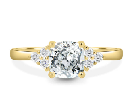 Celestial Cluster Cushion Engagement Ring