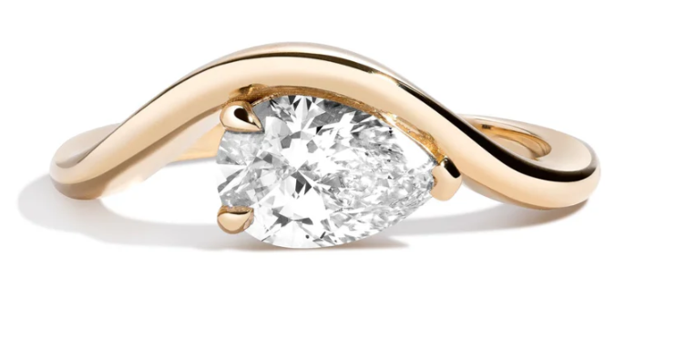 Sirena Pear Wave Engagement Ring
