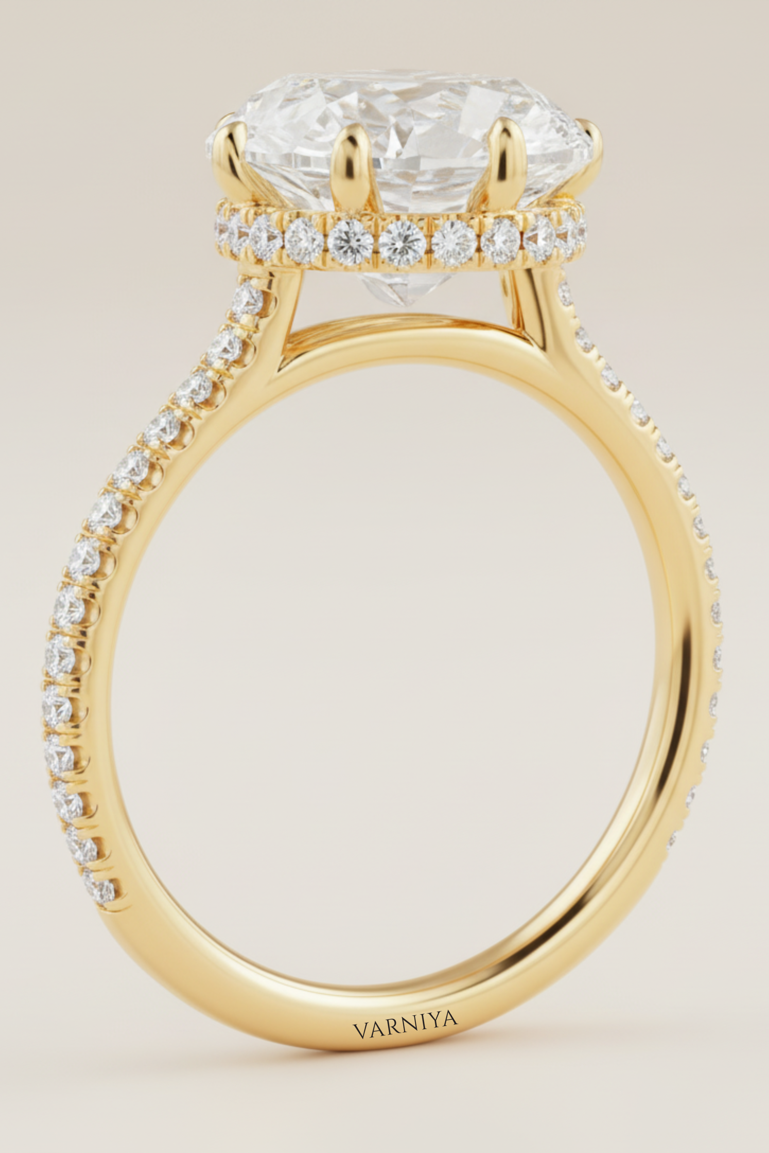 Aura Cushion Hidden Halo Ring