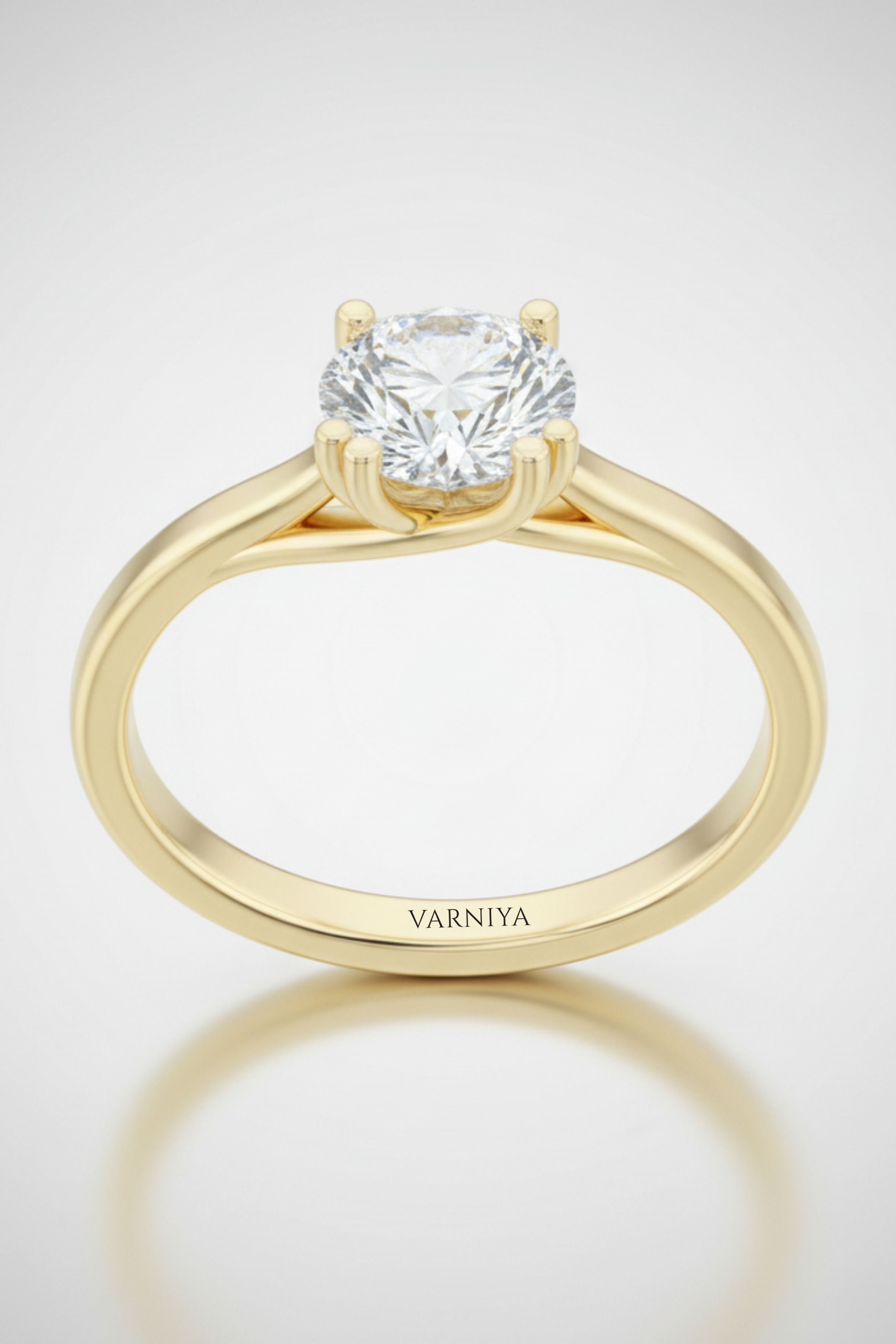 Twisted Cathedral Solitaire Engagement Ring