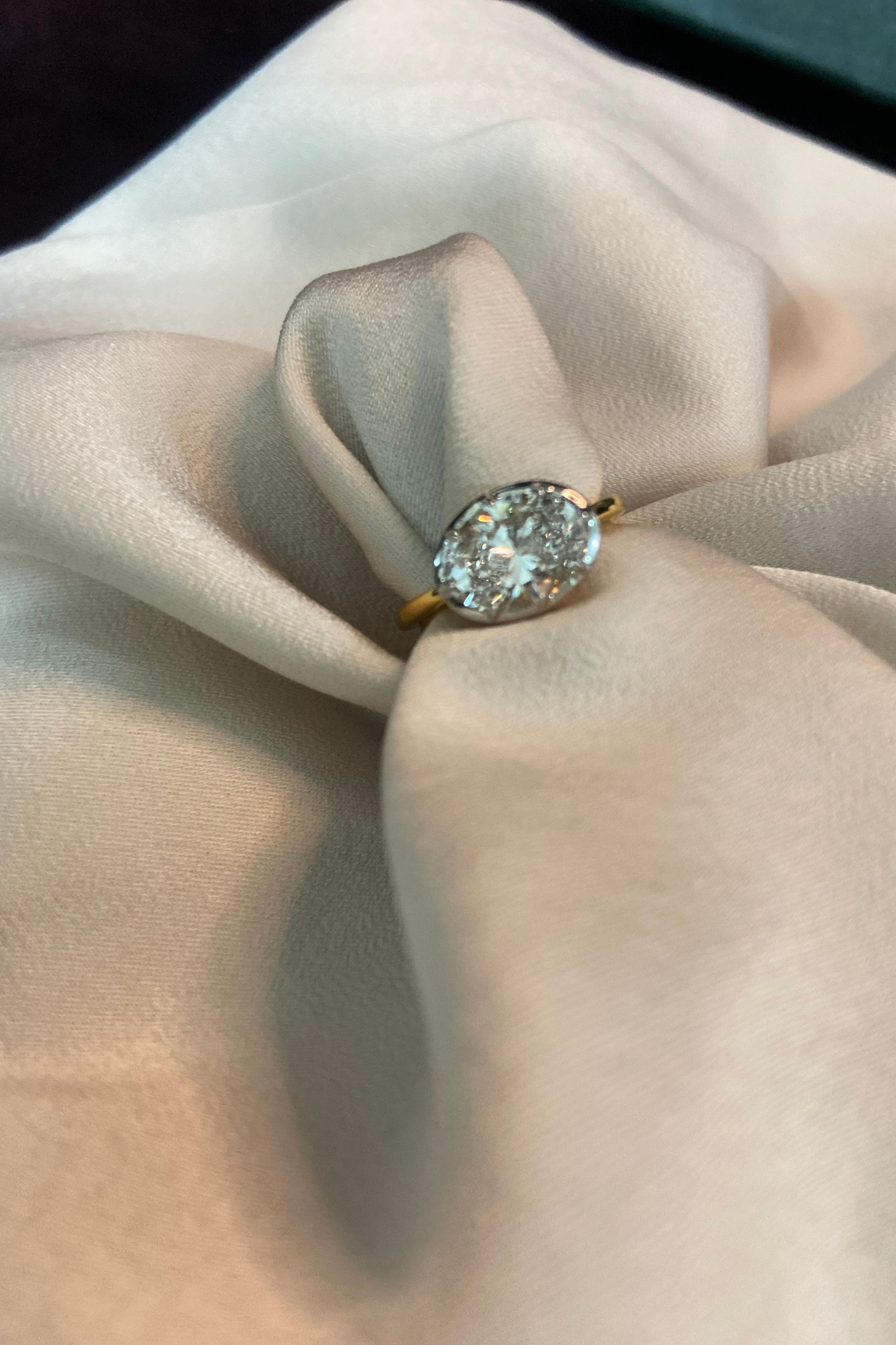 Vivienne East-West 2 Carat Oval Solitaire