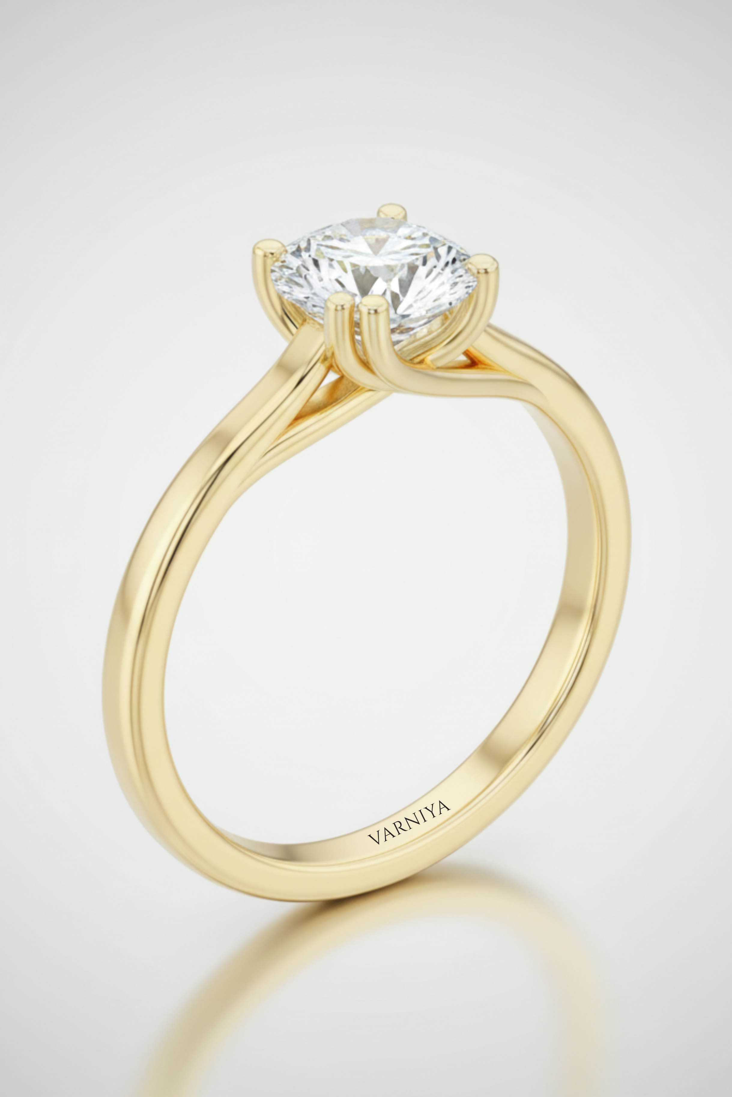 Twisted Cathedral Solitaire Engagement Ring