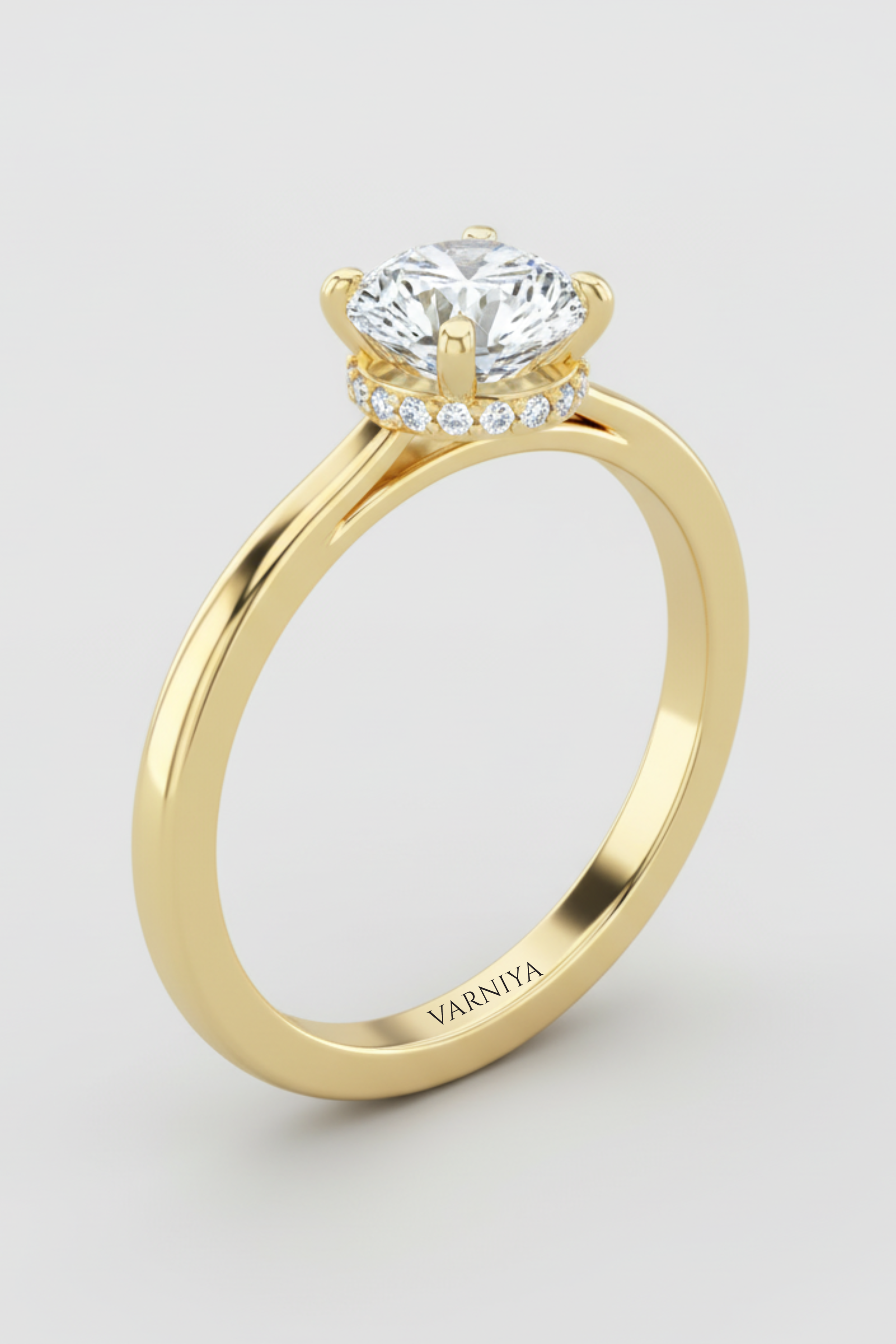 Aveline Cushion Solitaire Engagement Ring