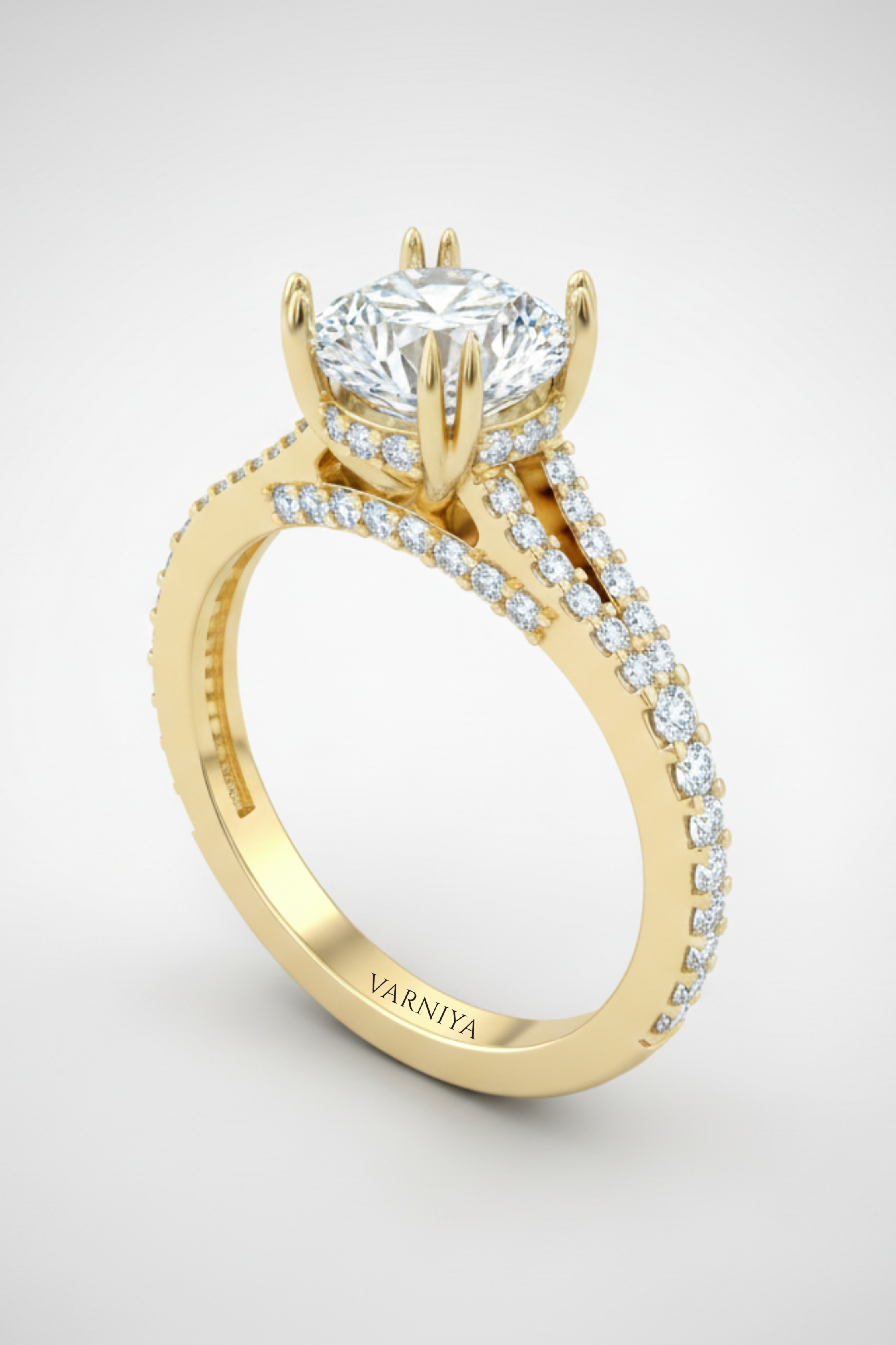Valentina Split Pavé Engagement Ring