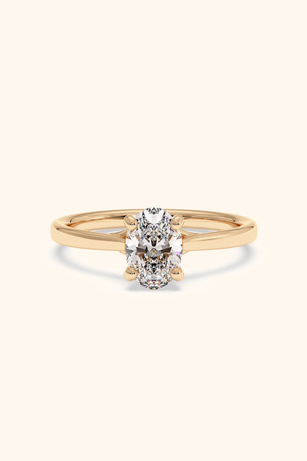 Valentina Ring with an Oval Solitaire
