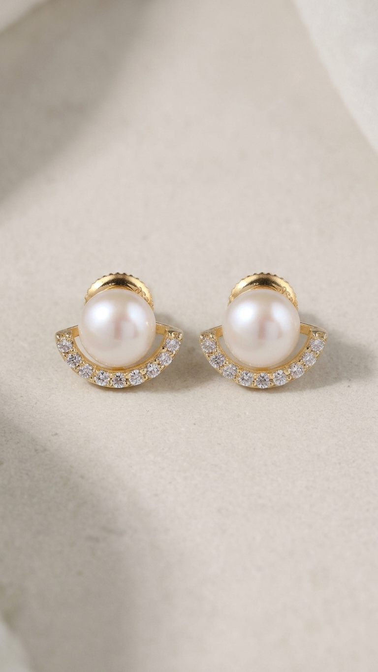 Liv Pearl Diamond Earrings