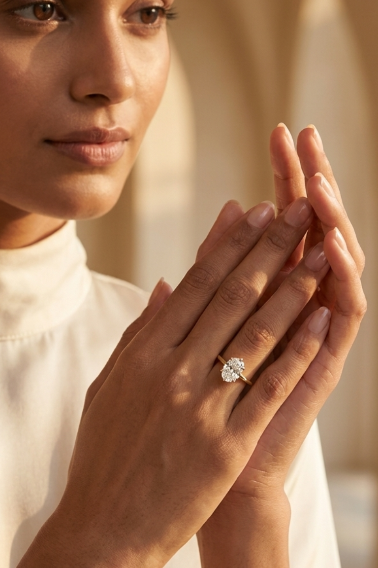 6 Prong Classic Grace Oval Solitaire Ring