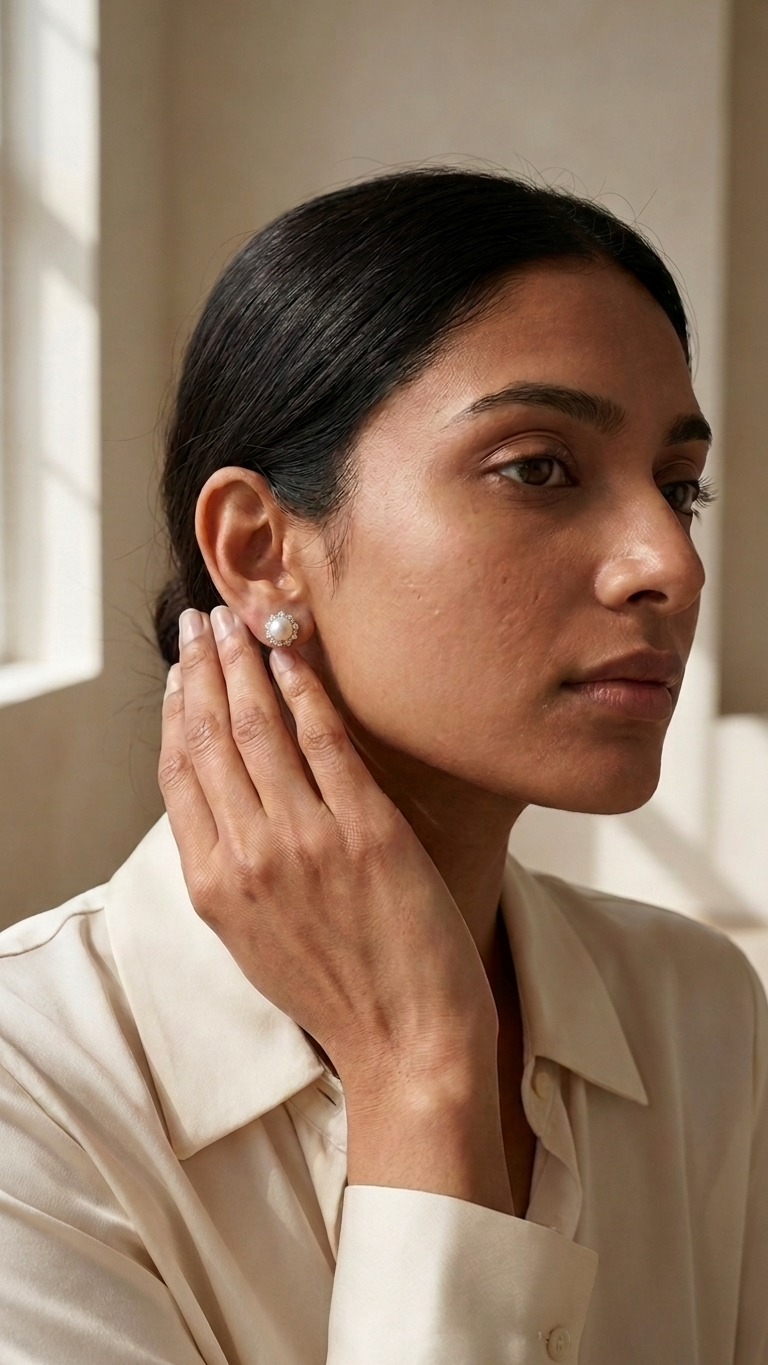 Thea Pearl Halo Diamond Earrings