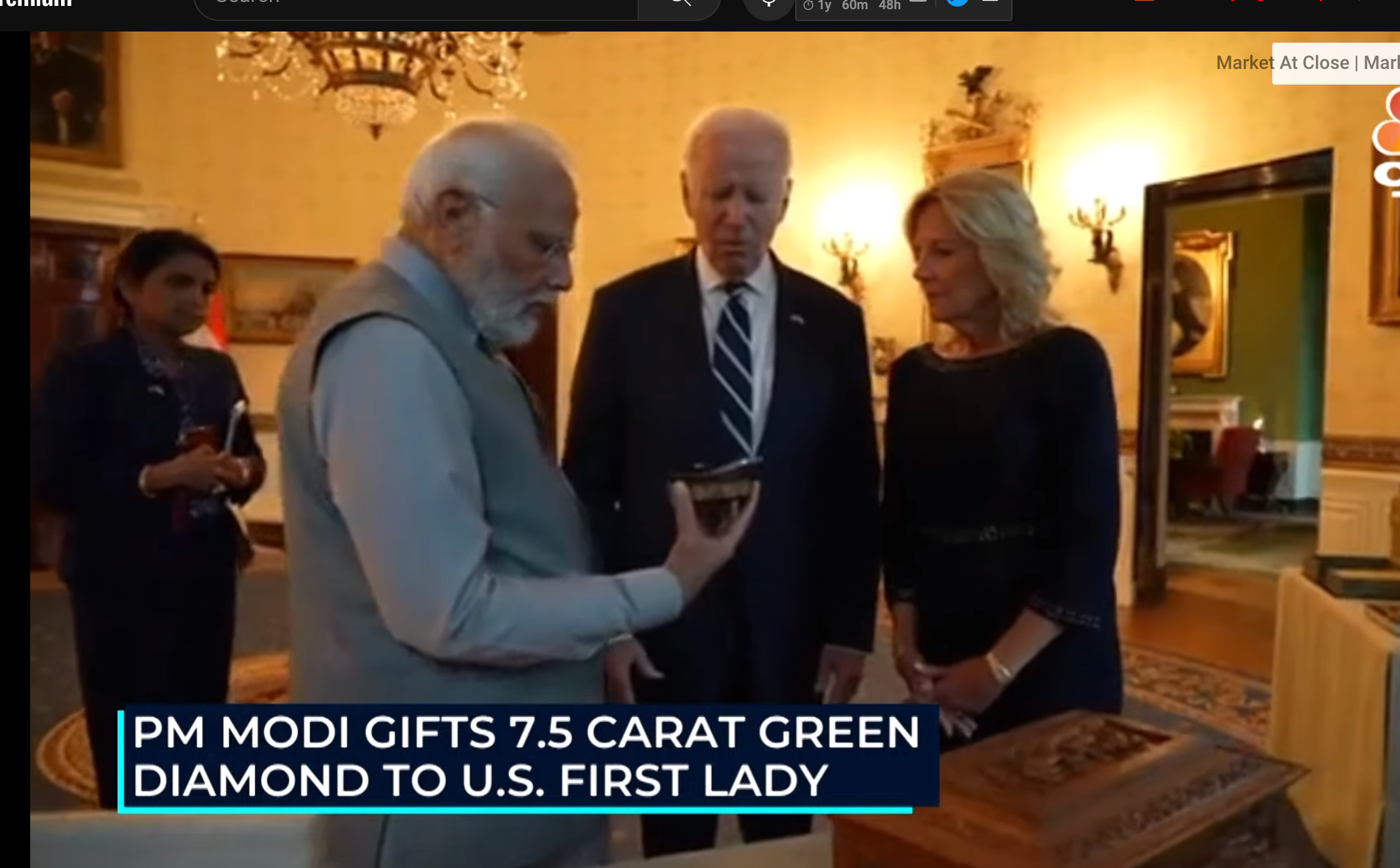 PM Modi gifts U.S.A's First Lady Jill Biden a 7.5-carat diamond