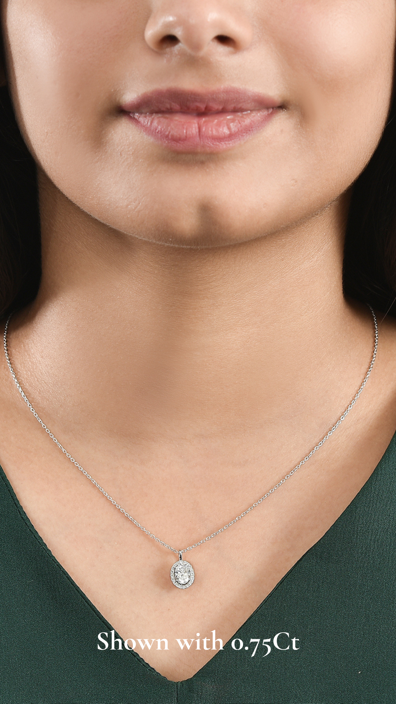 Coralina Halo Oval Solitaire Pendant