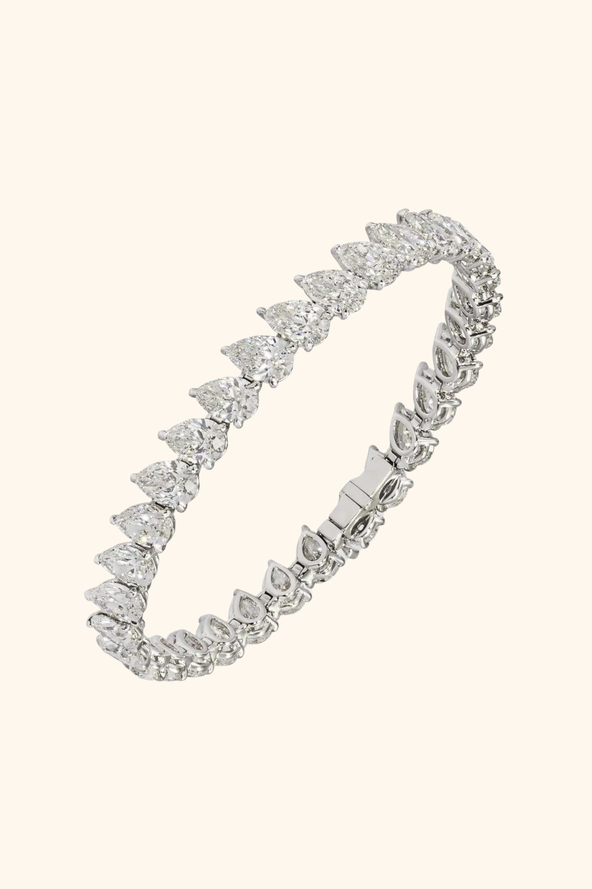 Adjacent Pear Solitaire Tennis Value Bracelet