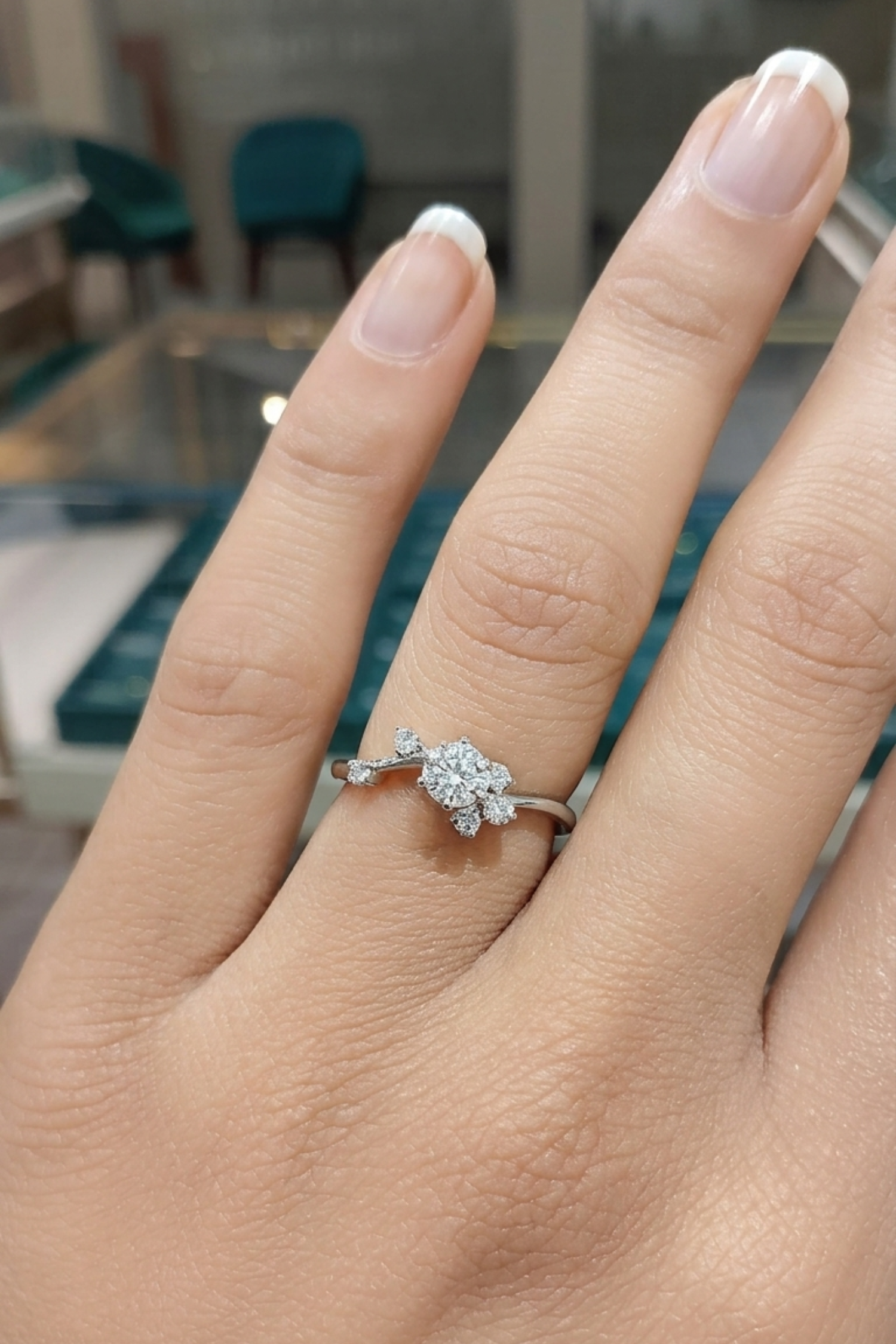 Solene Ring with Round Brilliant Solitaire in Ring Size 6
