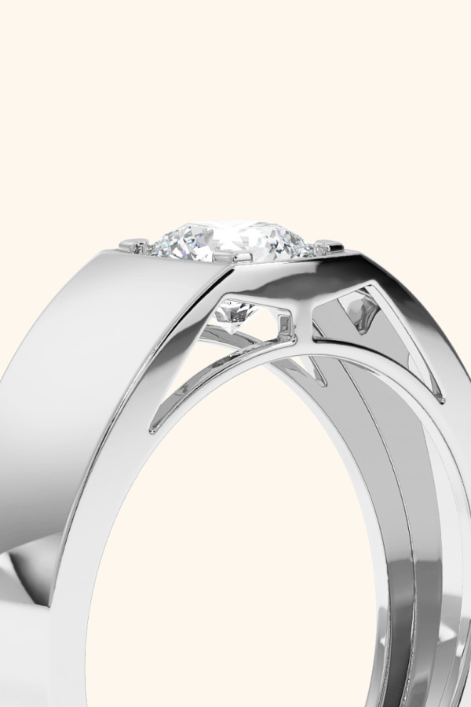 Noble Ring with a Round Solitaire