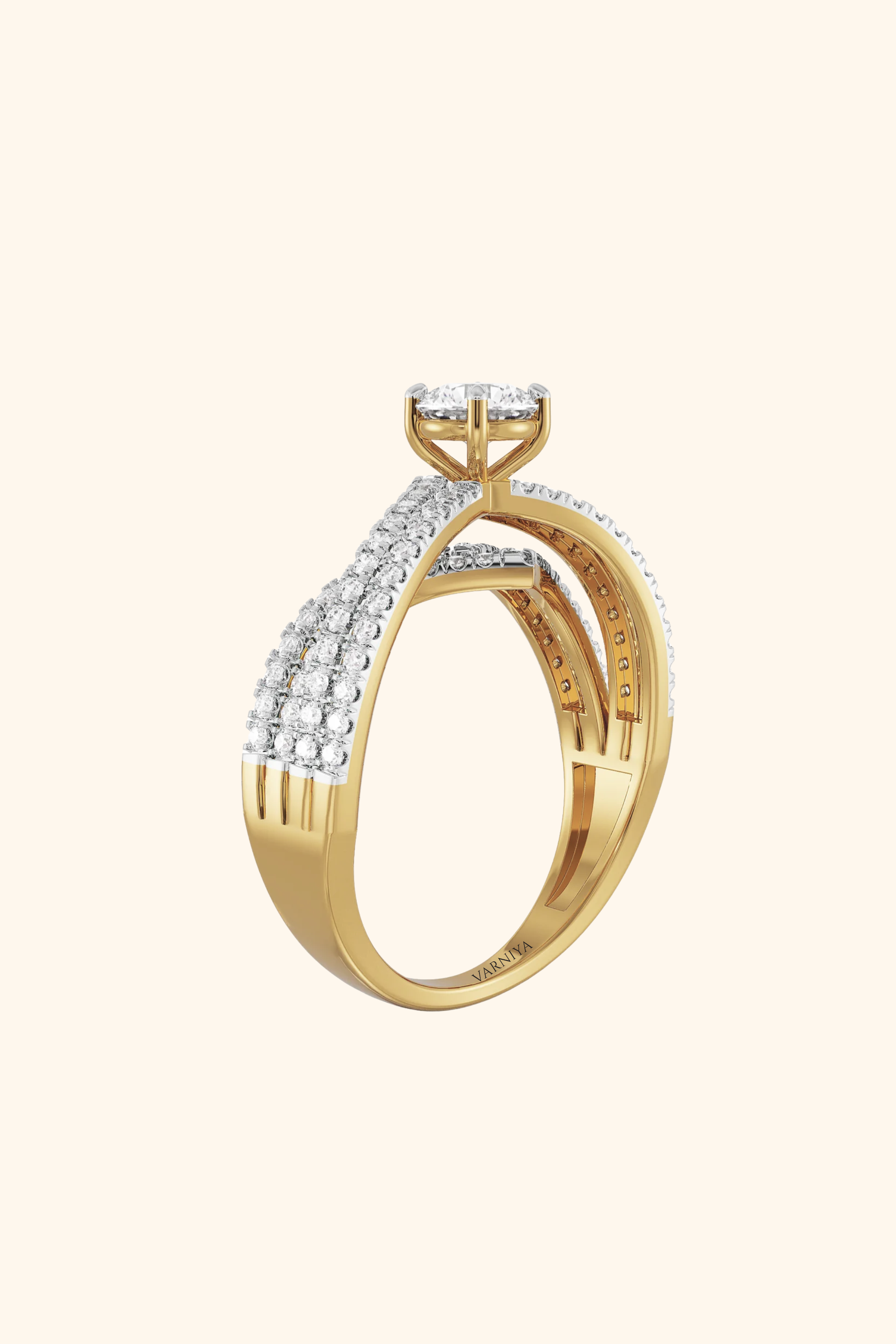 Lustrous Quad Pavé Ring