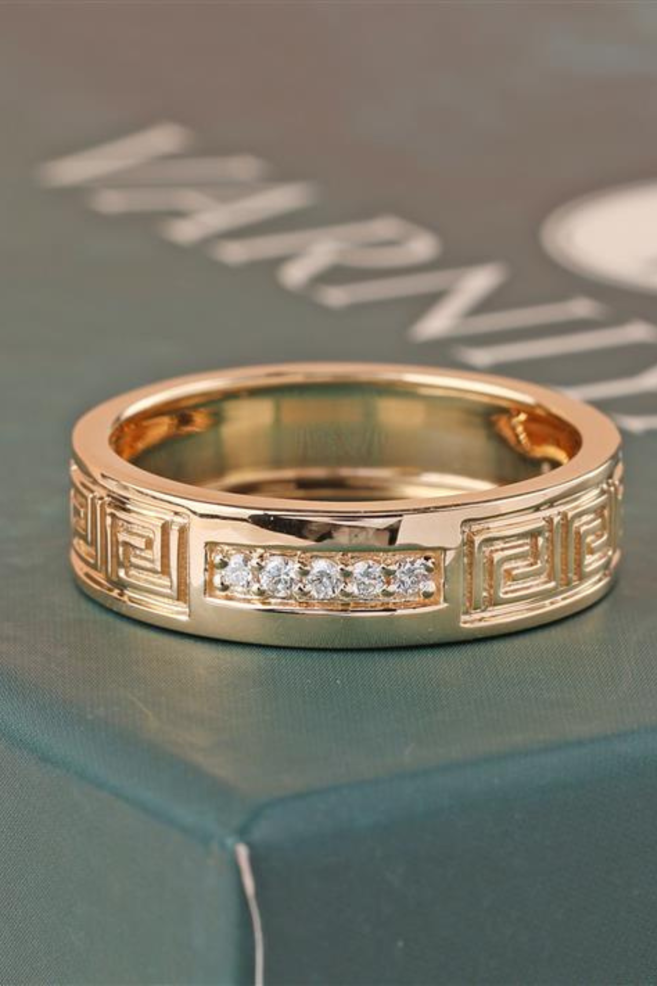 Ancient Greek Key Pattern Men's Ring