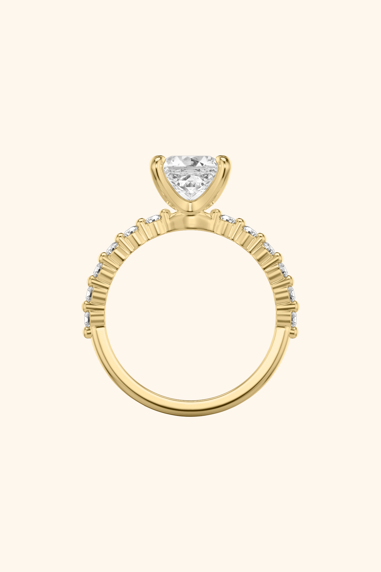 Alya Princess Solitaire Pavé Ring