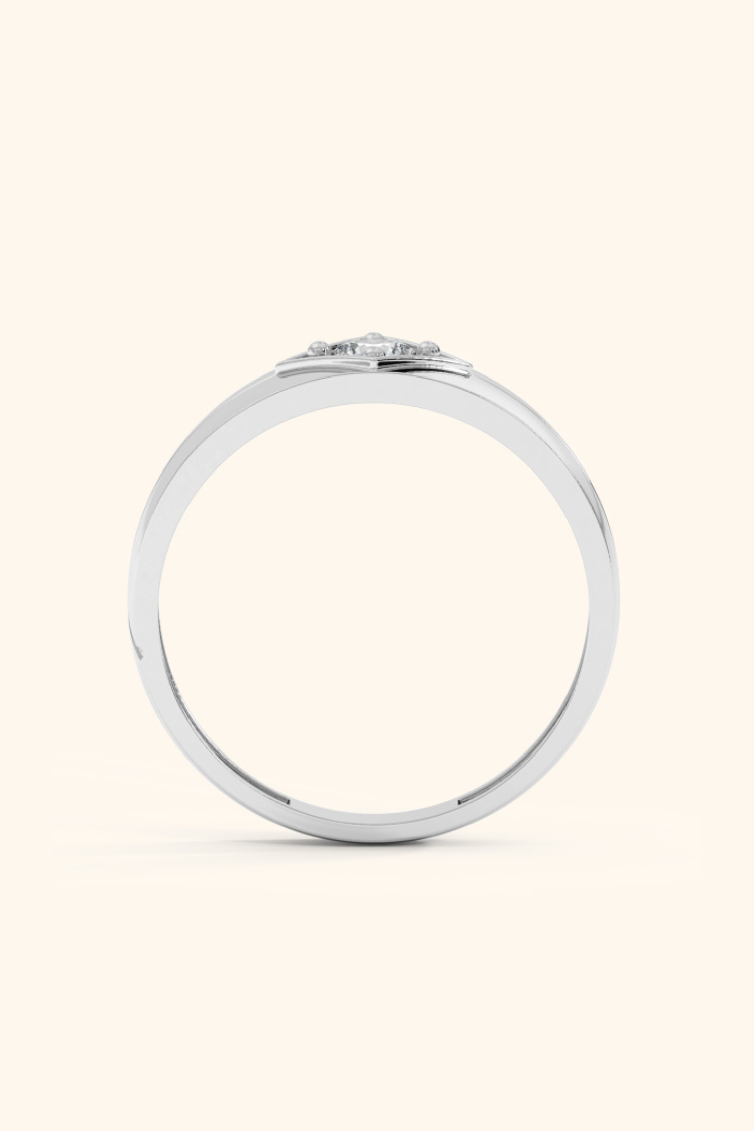 Icon Ring with a Round Brilliant Solitaire