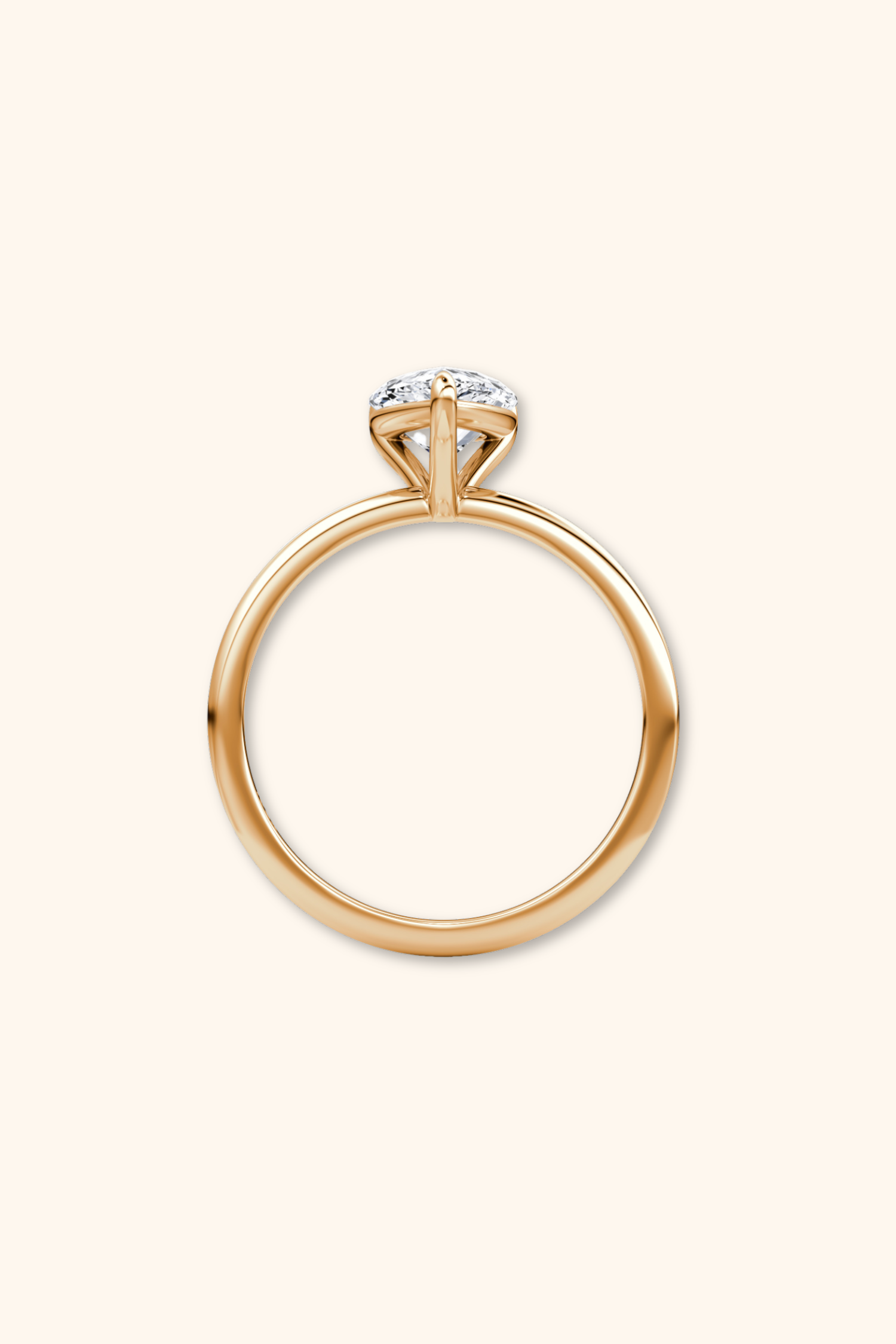 4 Prong Timeless Grace Ring with Pear Solitaire