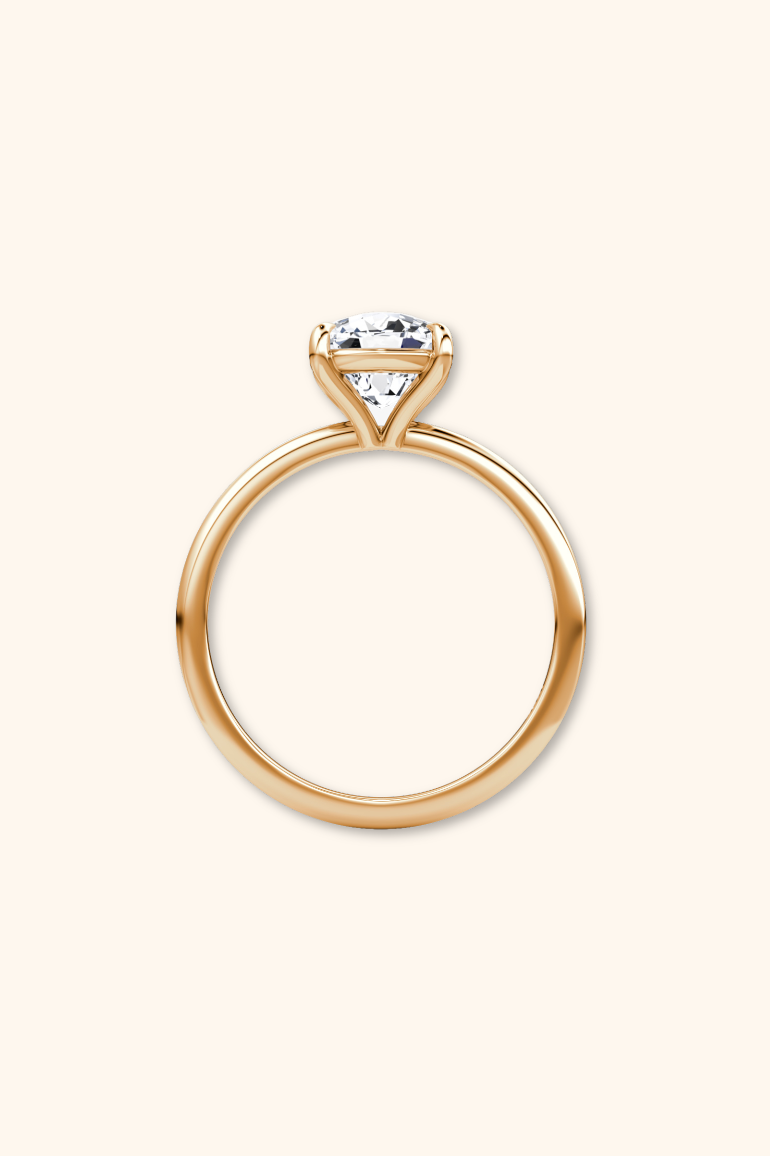 4 Prong Timeless Grace Ring with Cushion Solitaire