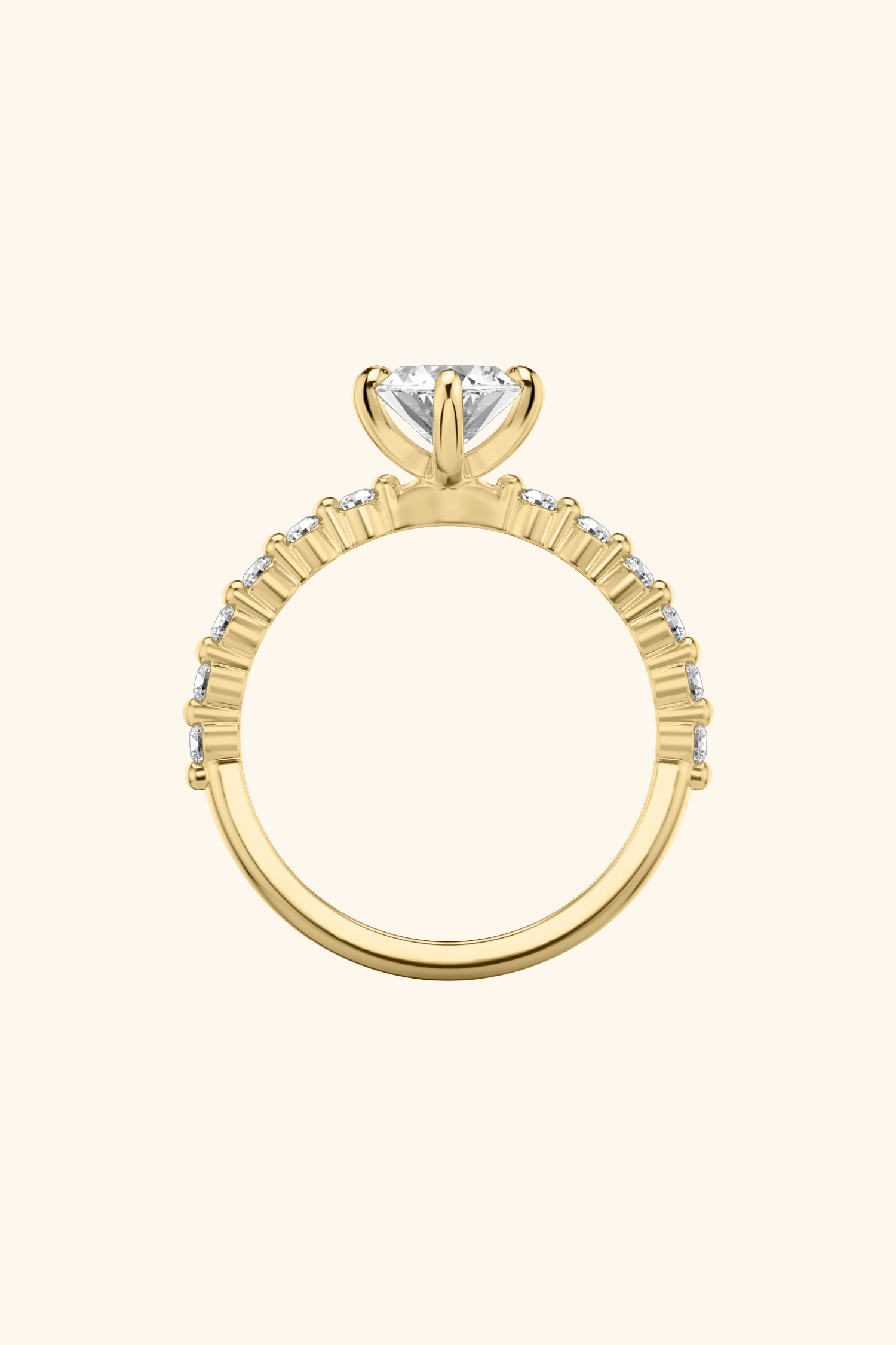 Alya Marquise Solitaire Pavé Ring