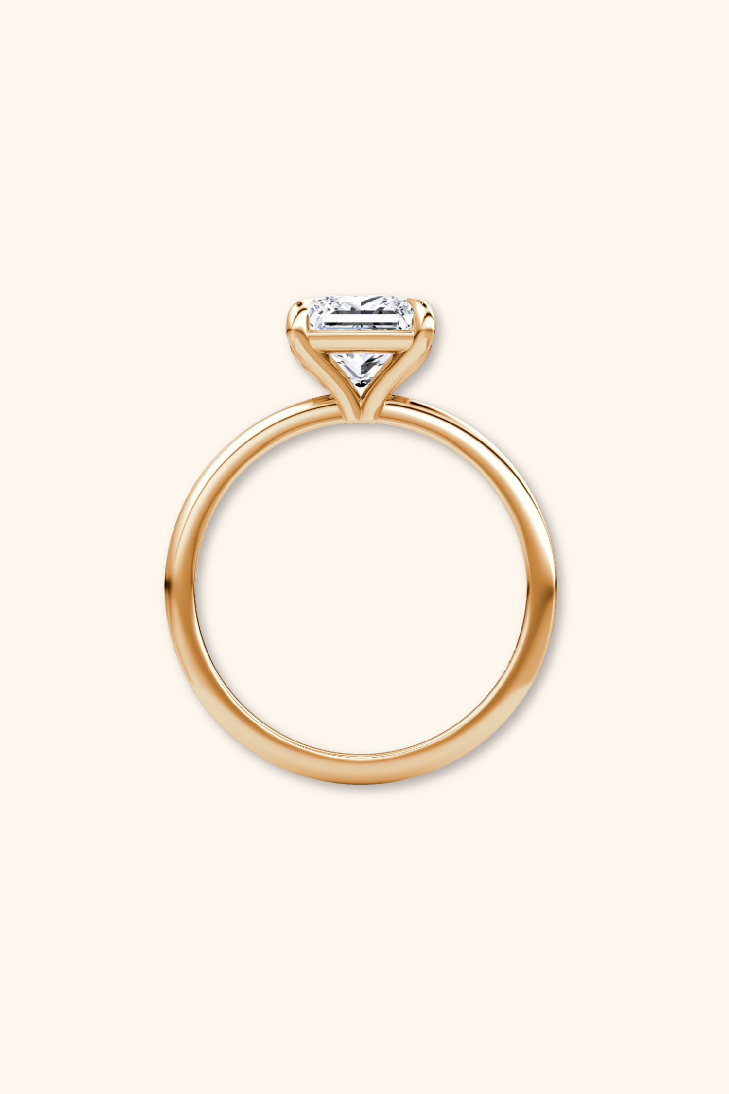 4 Prong Timeless Grace Ring with Princess Solitaire