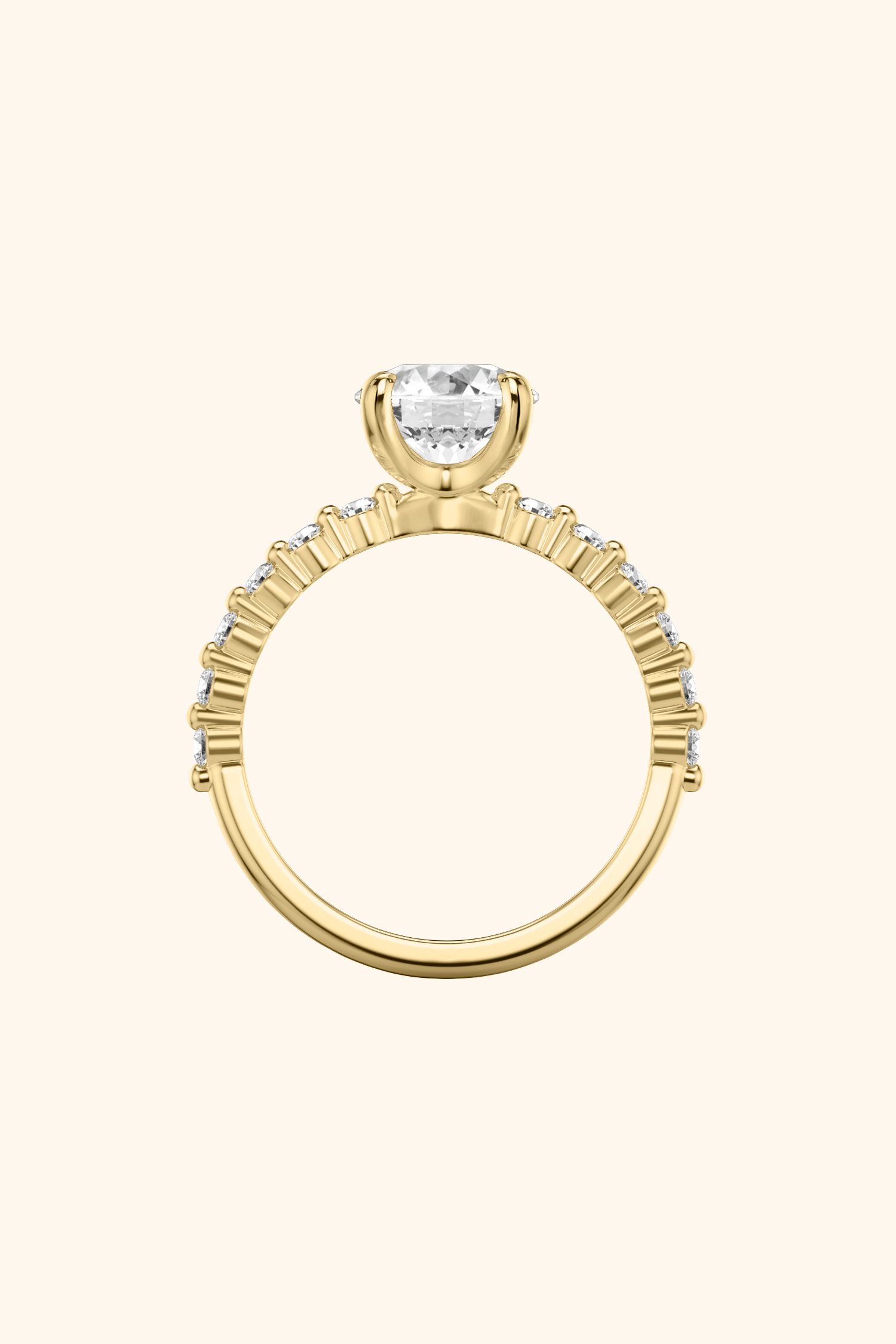 Alya Round Brilliant Pavé Ring