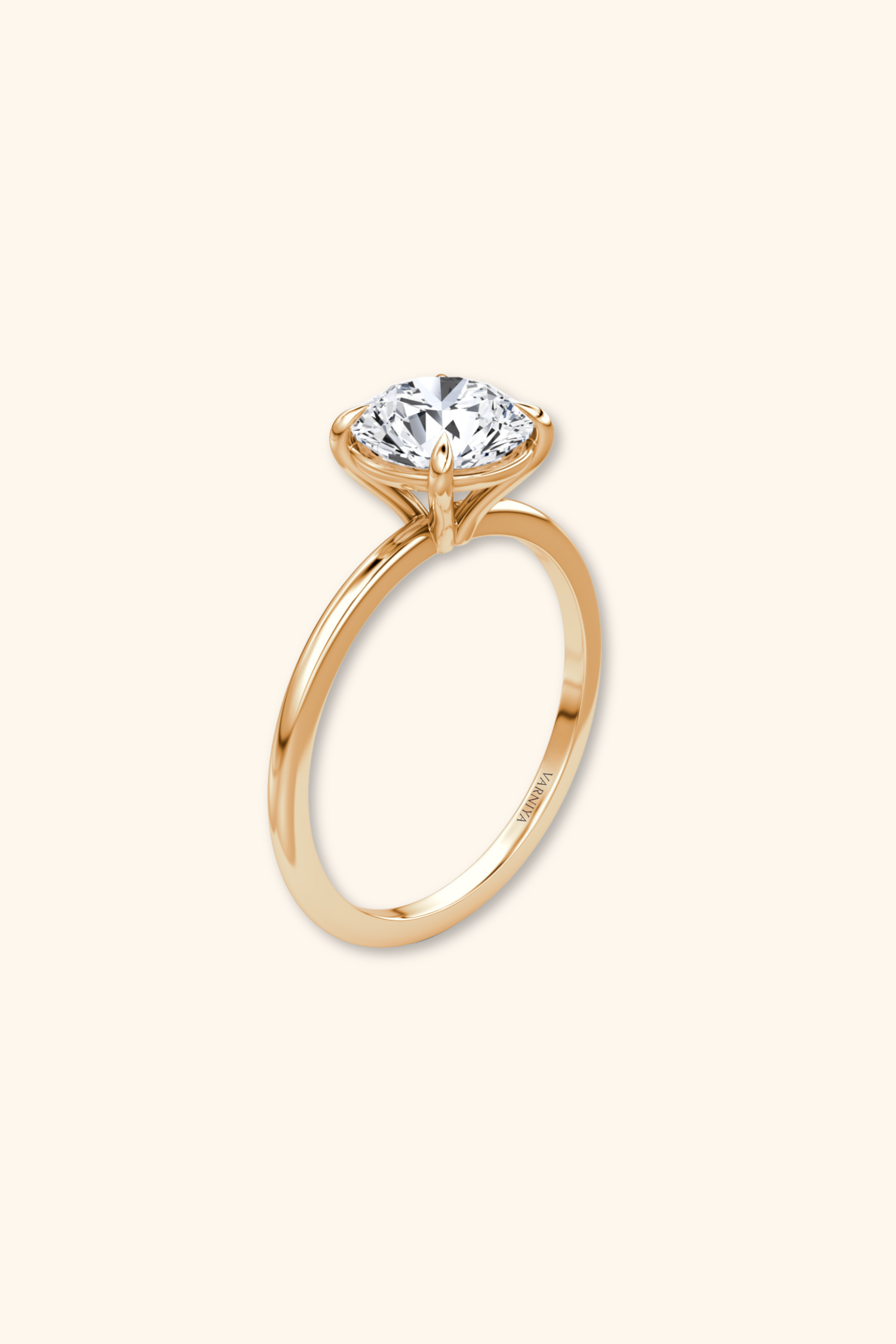 4 Prong Timeless Grace Ring with Round Solitaire