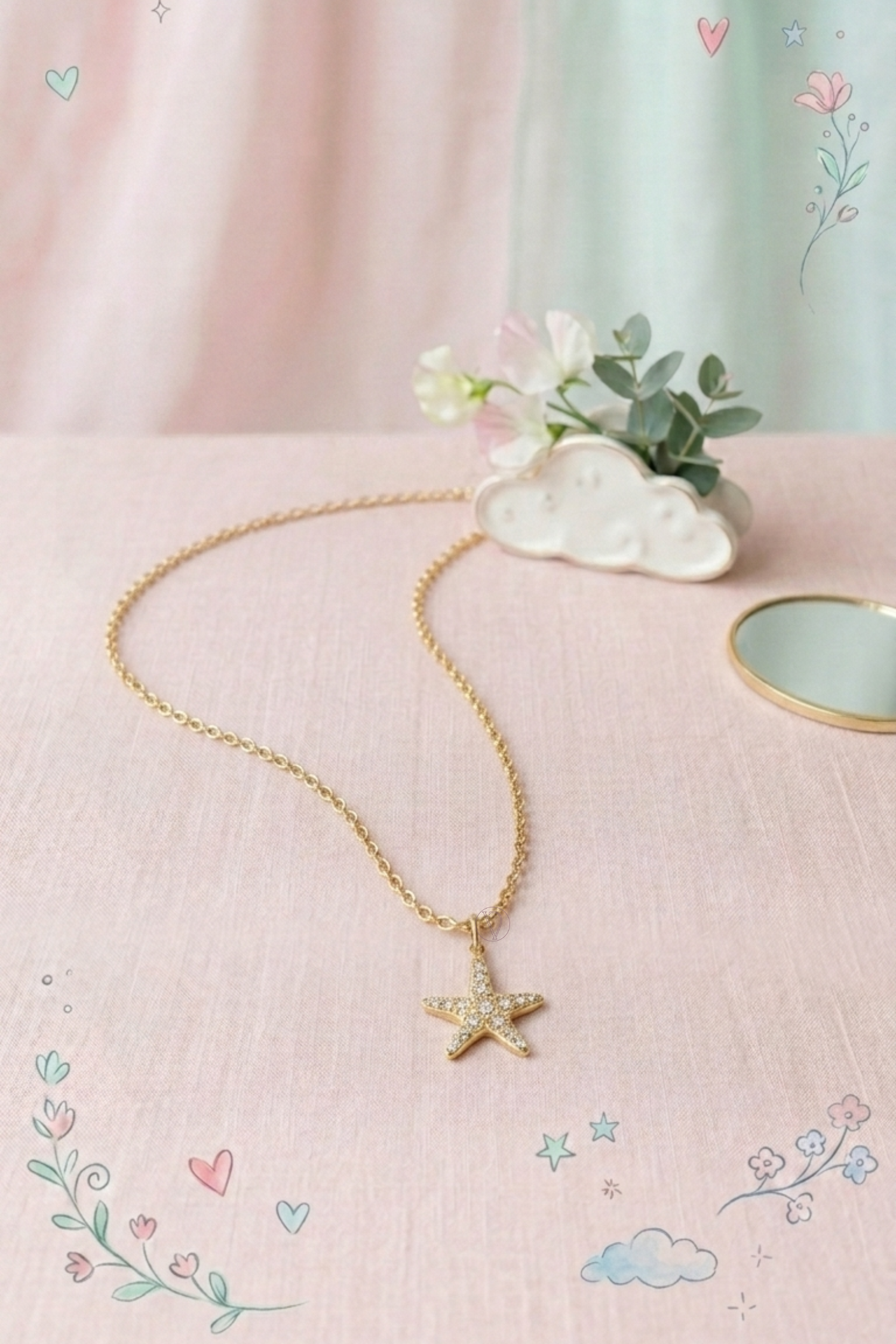 Kids Diamond Starfish Pendant