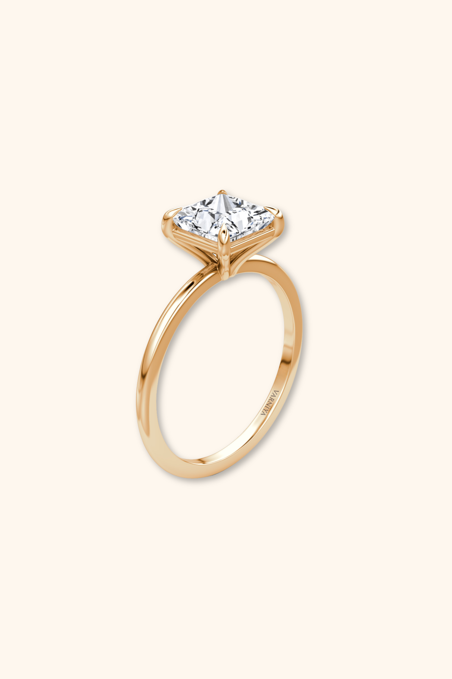 4 Prong Timeless Grace Ring with Princess Solitaire