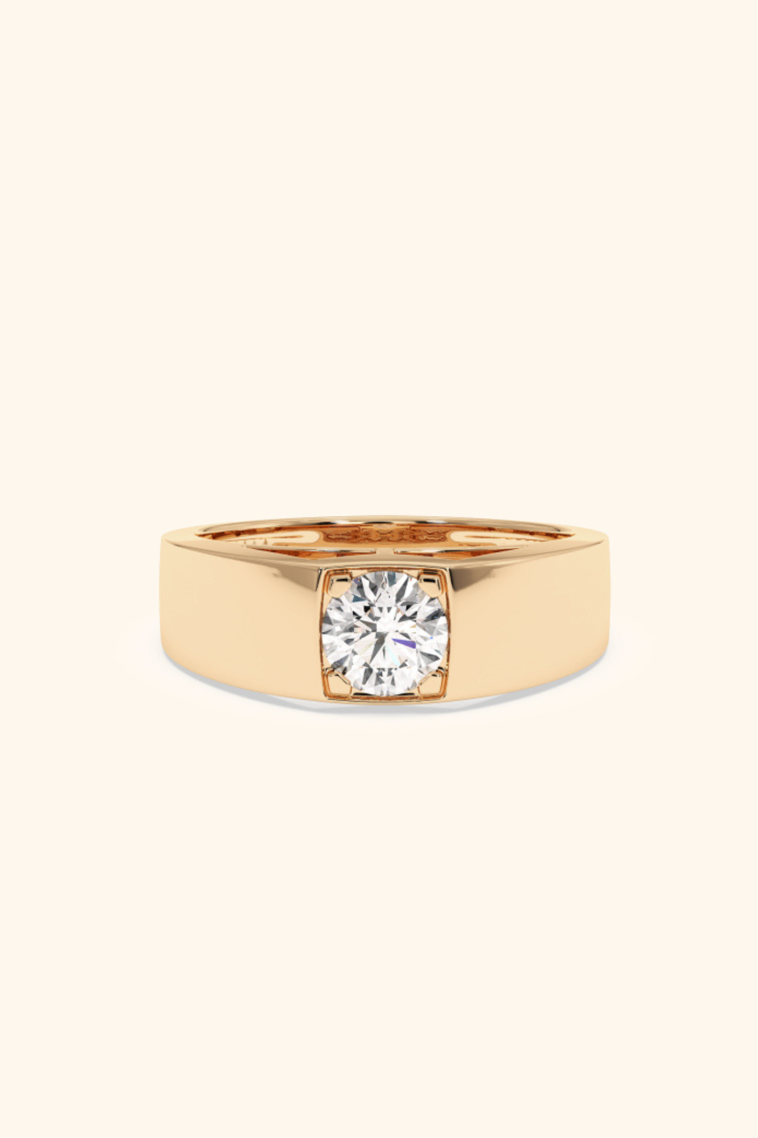 Noble Ring with a Round Solitaire