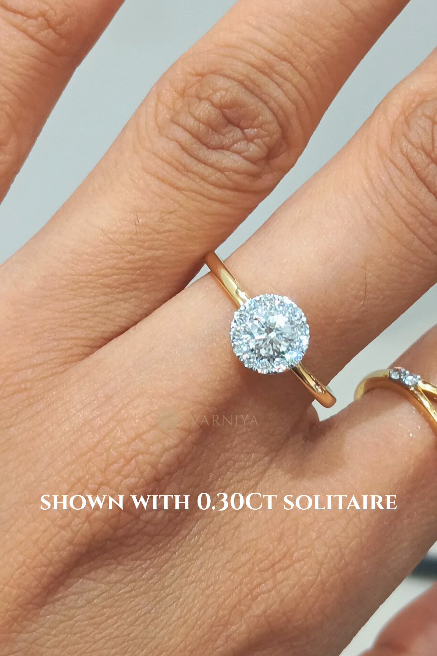 Angelica Classic Halo with a Round Solitaire Pavé Ring